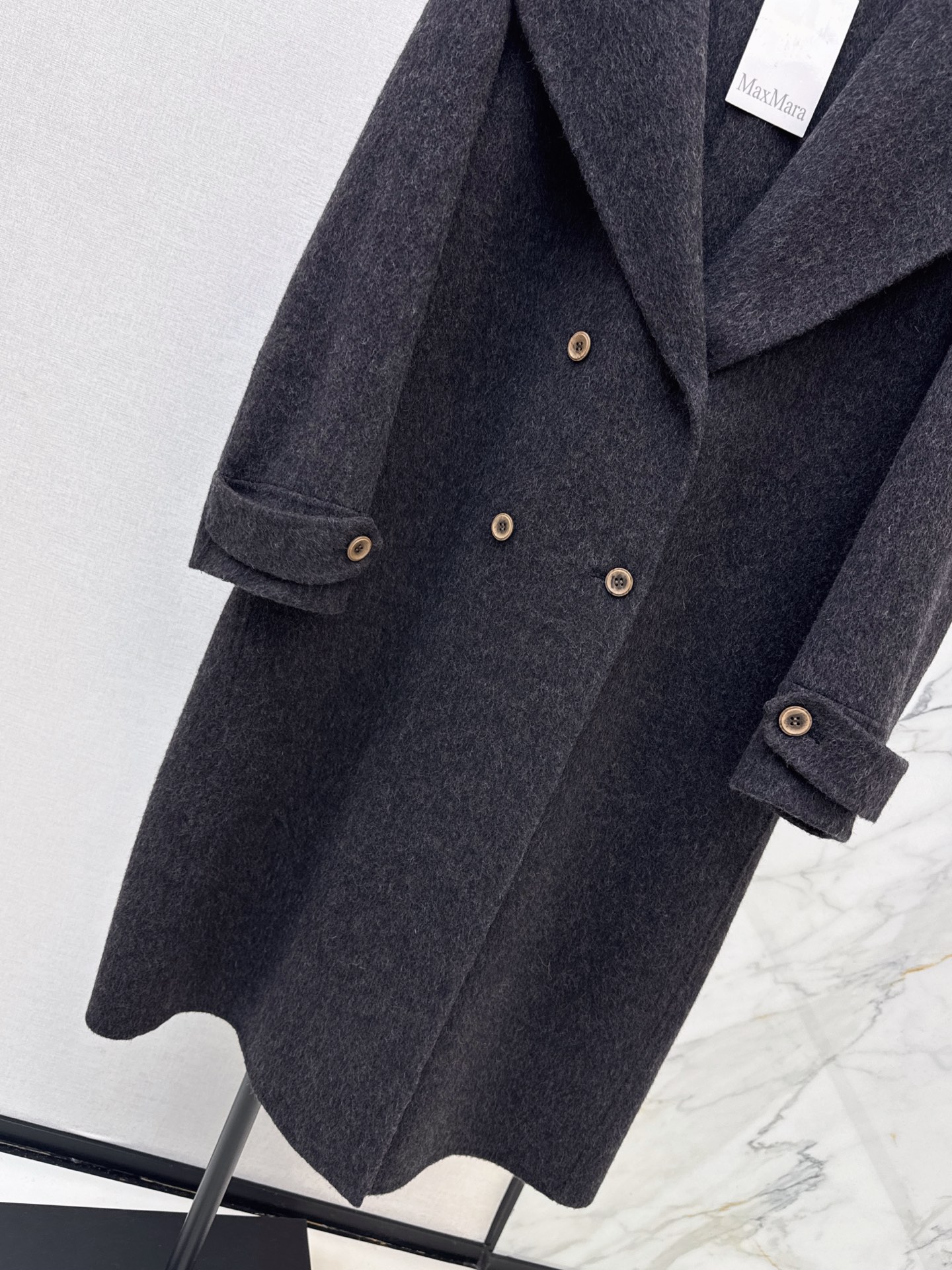 Max 26fw knit hooded woolen overcoats
