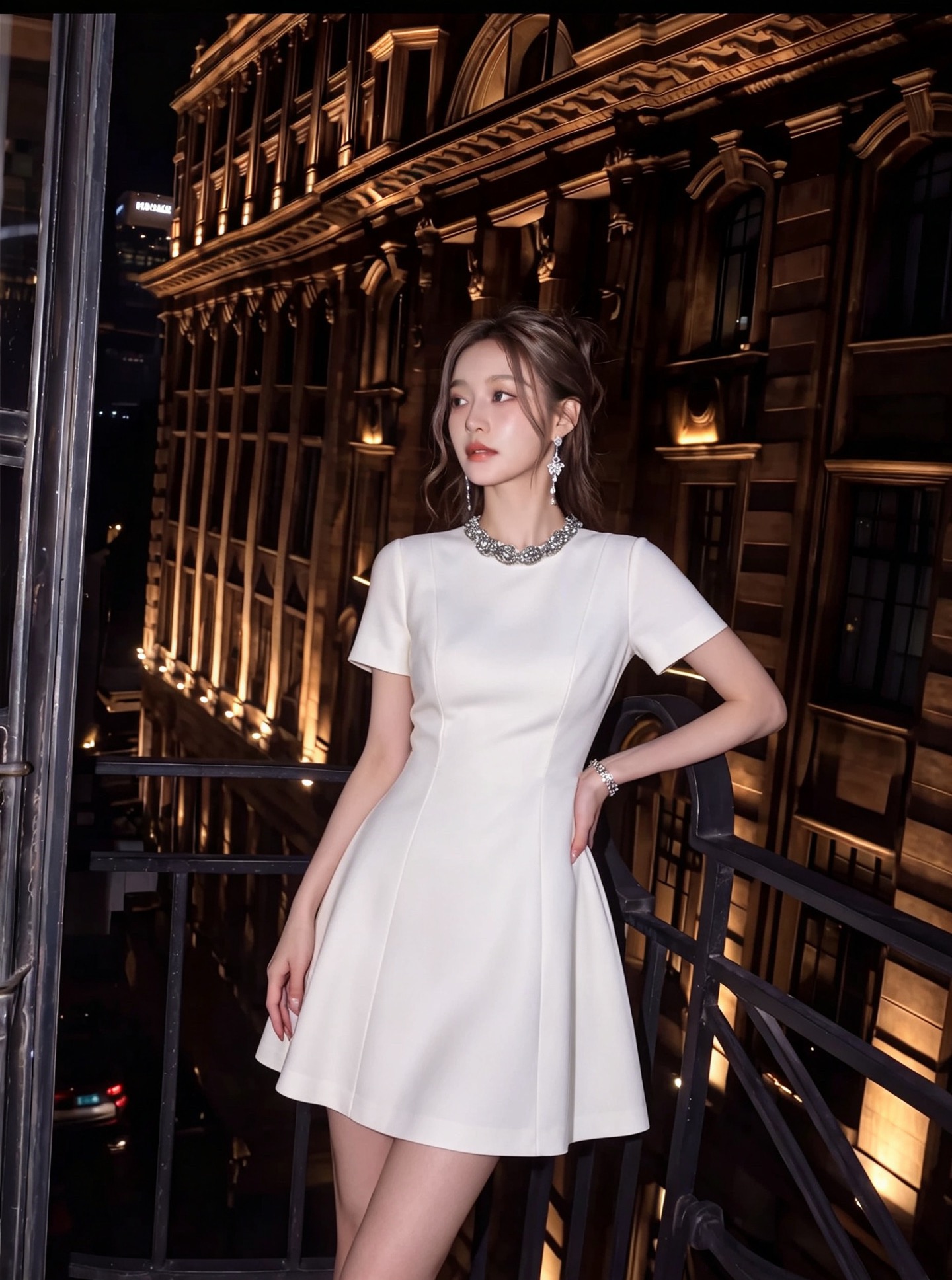 Valen 26fw rhinestone dress