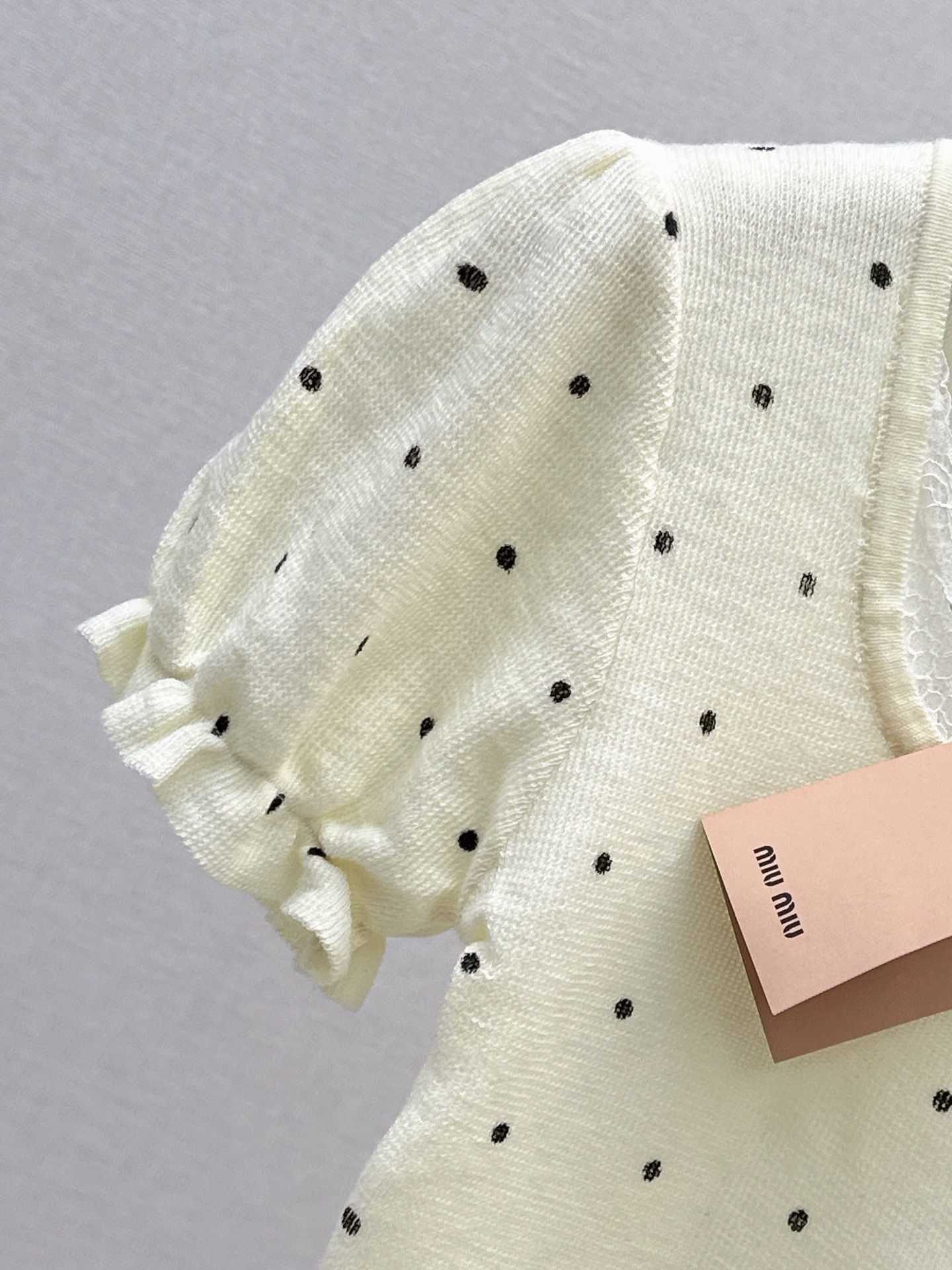 Miu 26ss pokla dots knit top