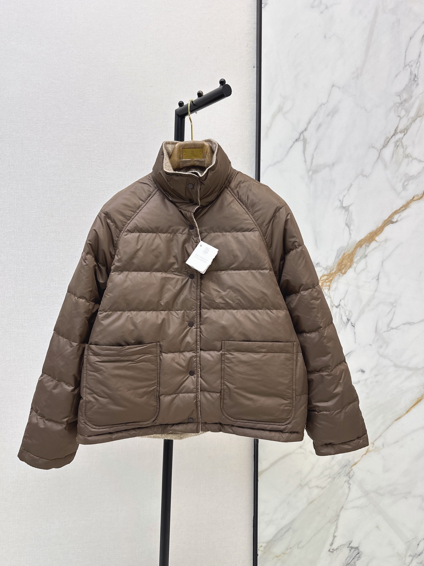 Brun 26fw cashmere reversible down jacket