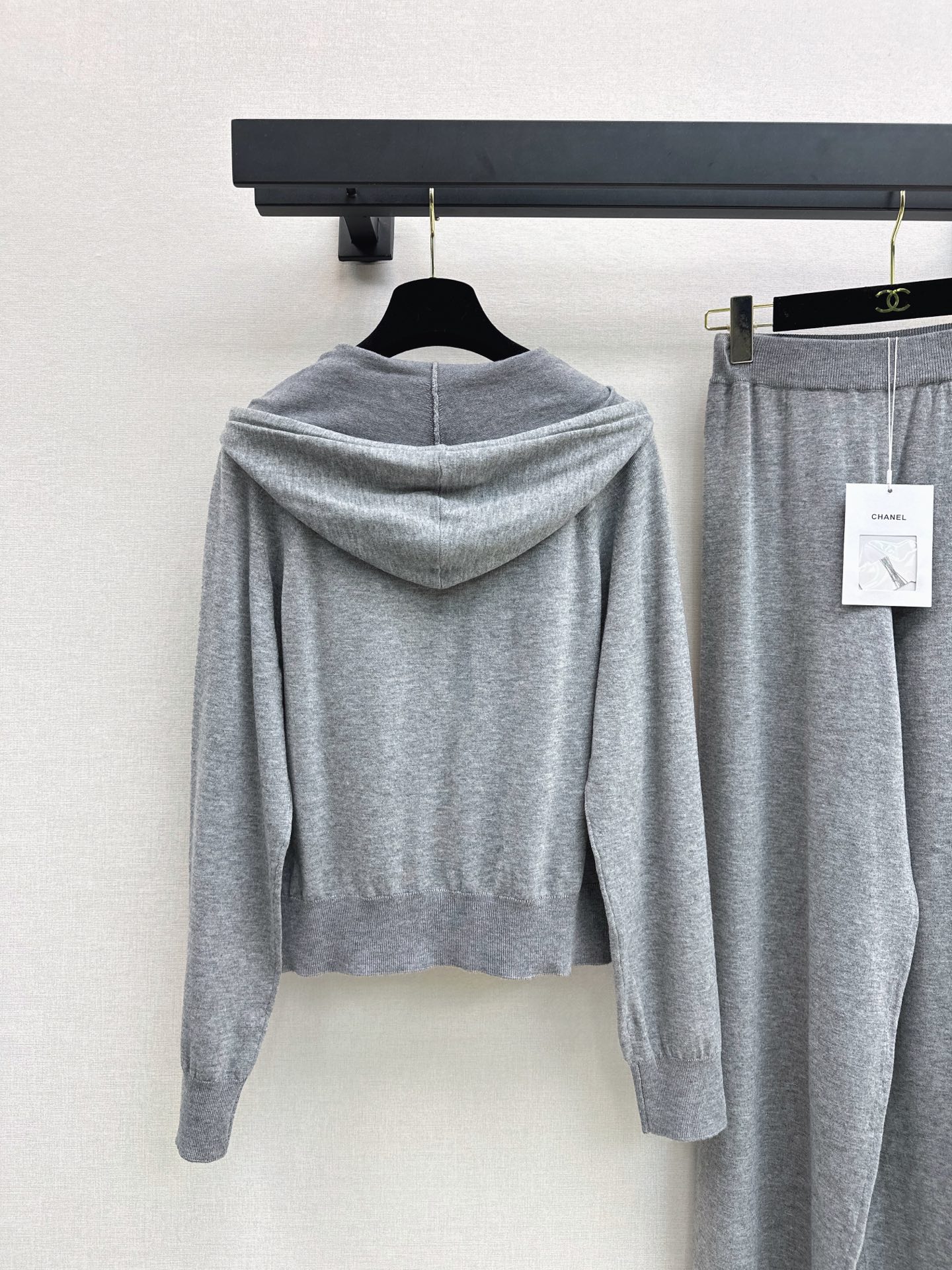 Chan 26fw knit hooded jacket pants sets