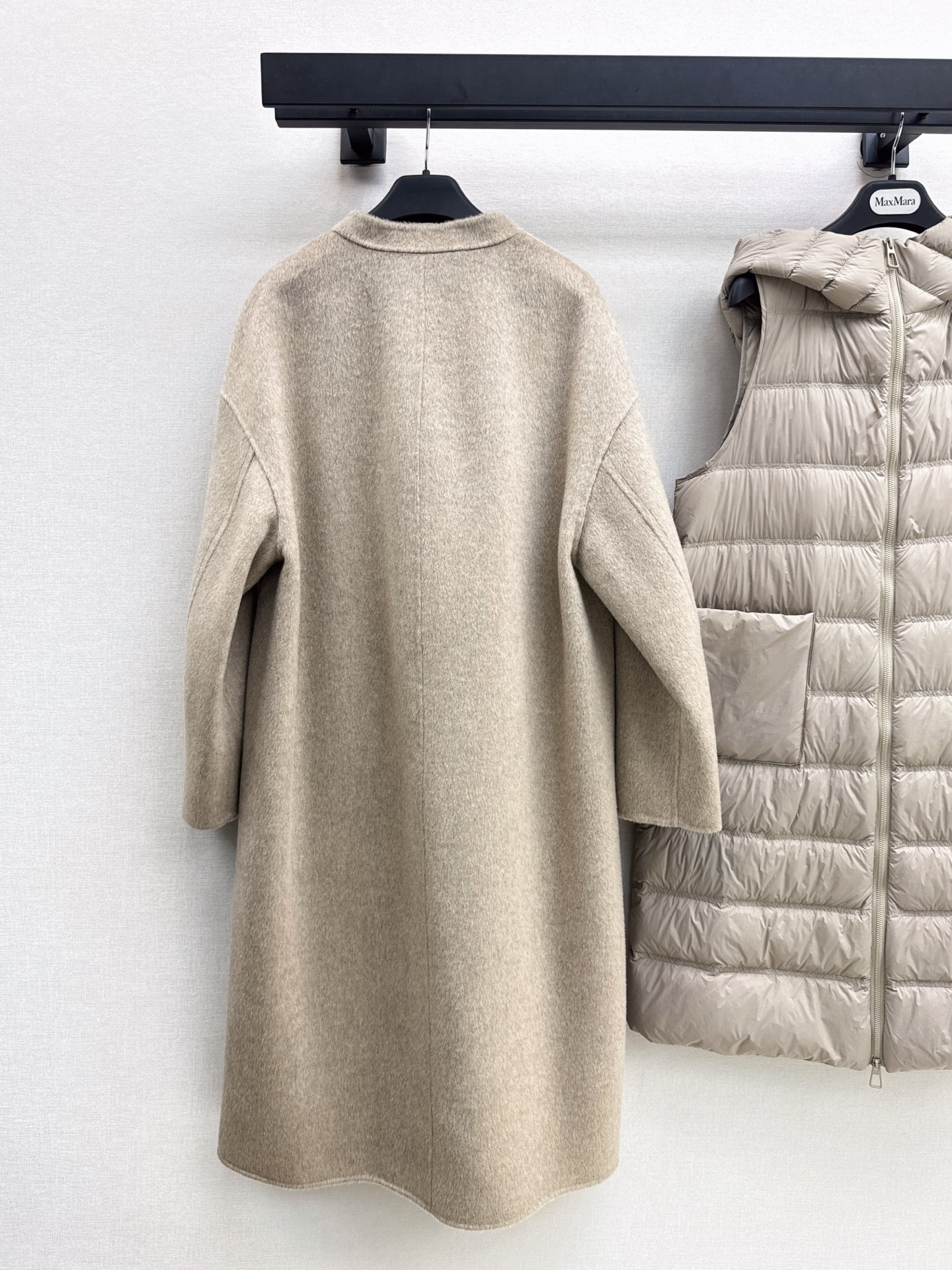 Max 26fw hooded down vest woolen overcoats sets