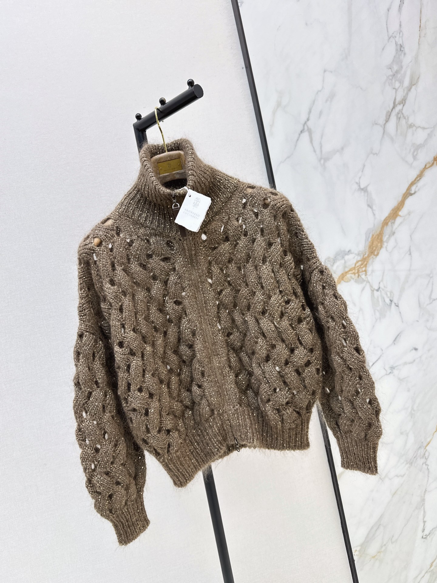Brun 26fw zipper knit cardigan