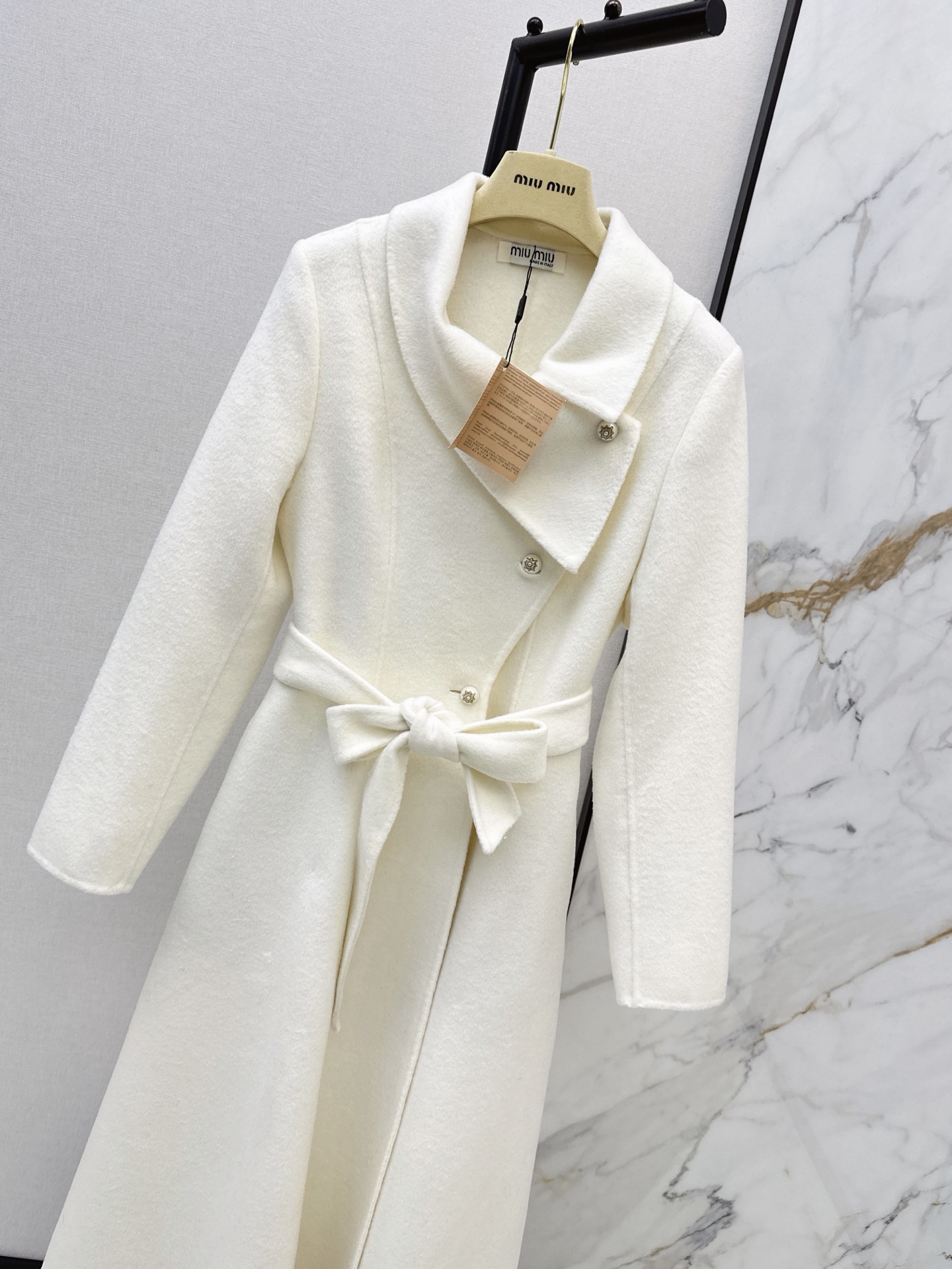 Miu 26fw woolen belted overcoats