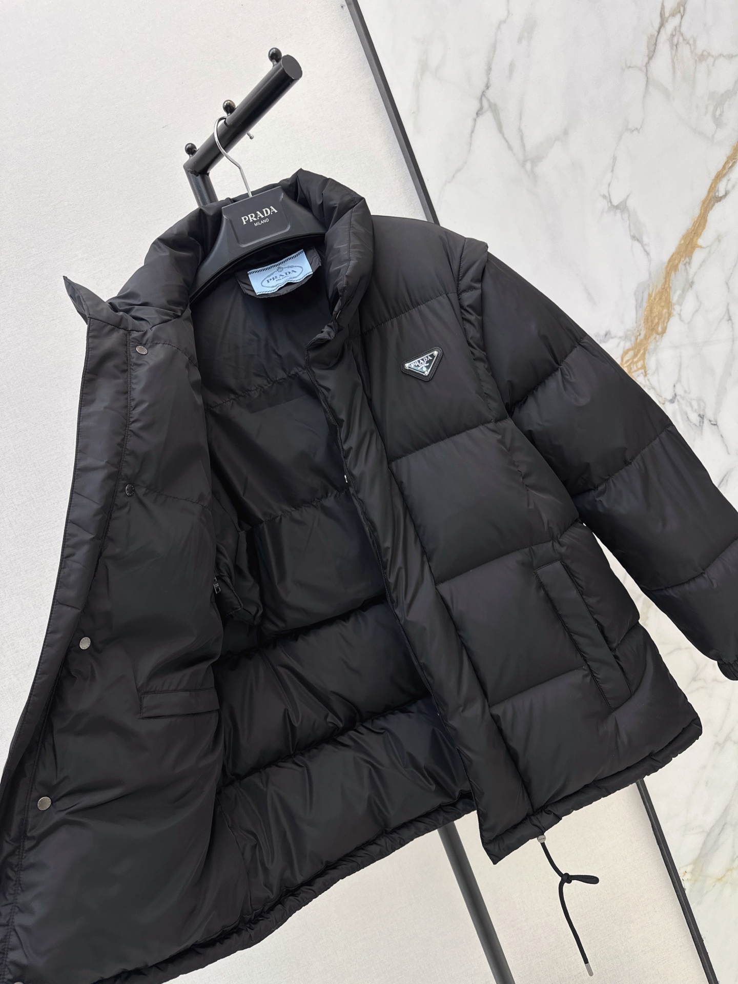 Pra 26fw detachable sleeve down jacket