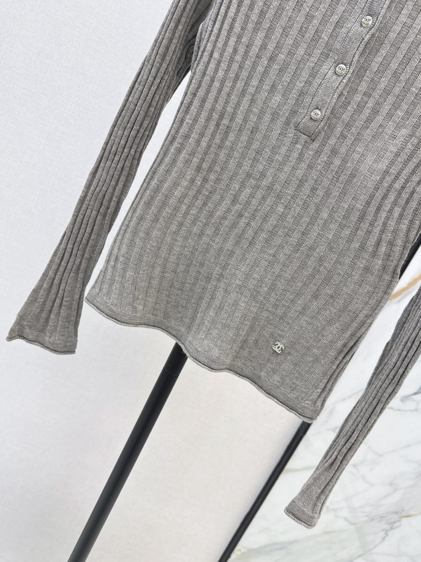 Chan 26fw slim-fit stand collar knitwear