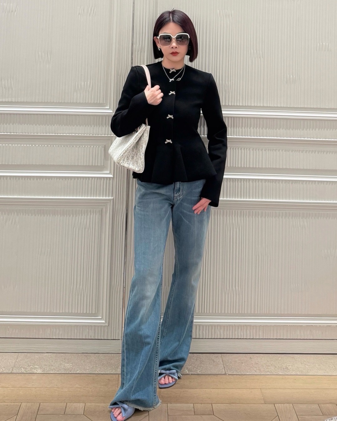 CD 26fw cropped velvet jacket