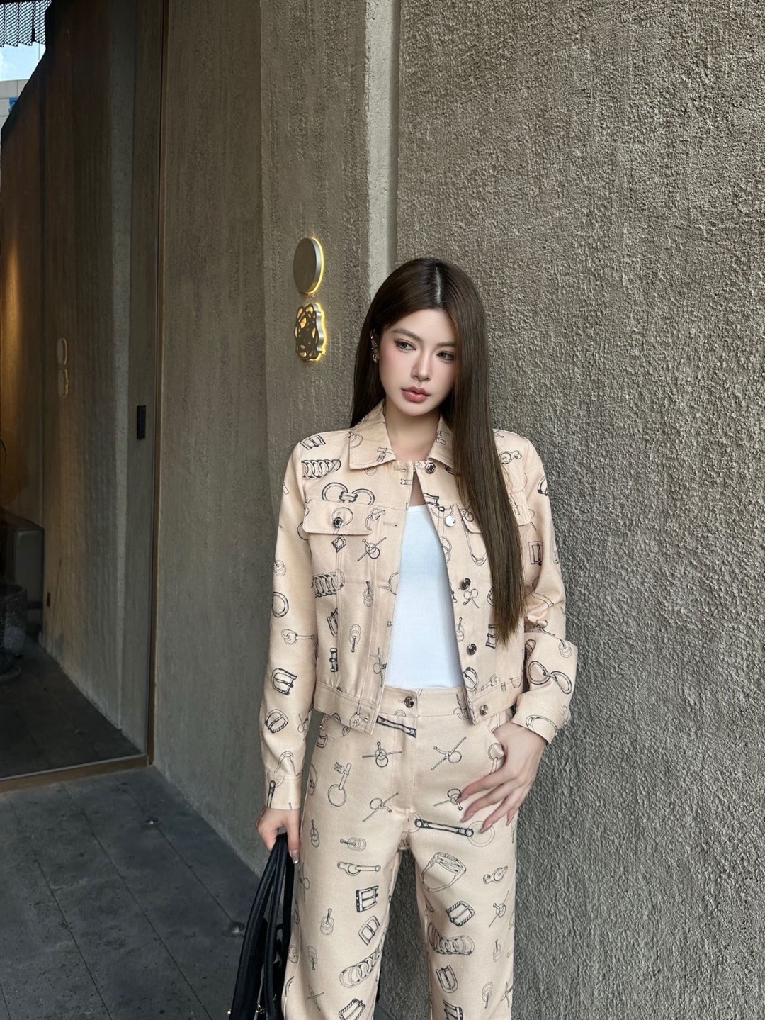 Her 26fw print denim jacket