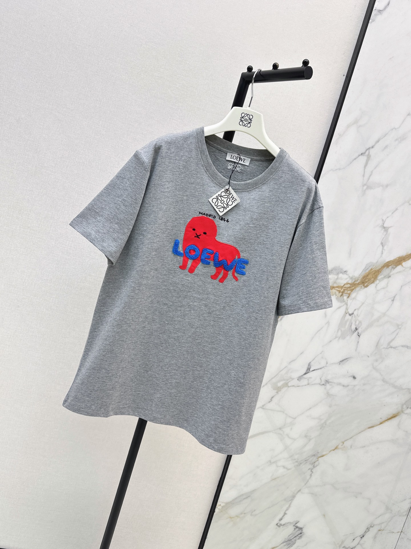 Loe 26ss print embroidery t-shirt