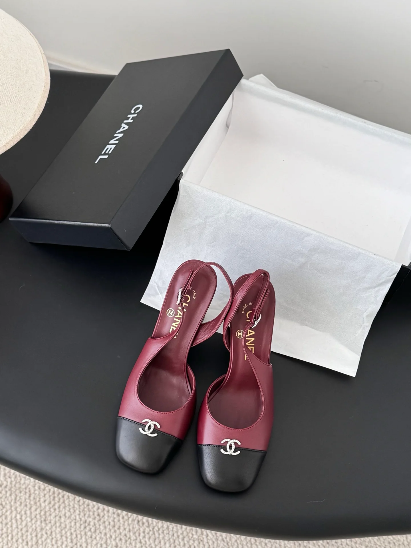 Chan 25fw slingback mary jane chunky heels