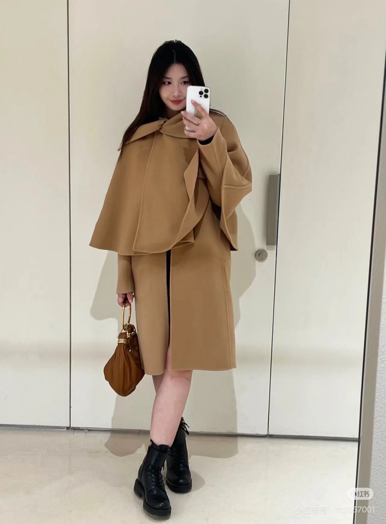 Chol 26fw detachable woolen cape overcoats