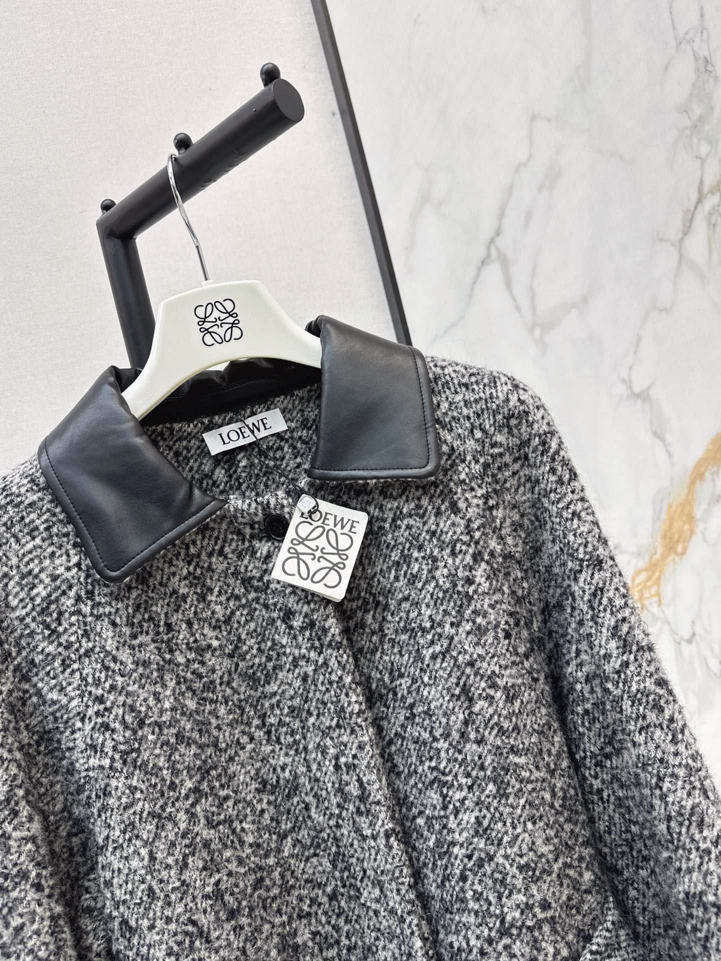 Loe 26fw woolen belted overcoats