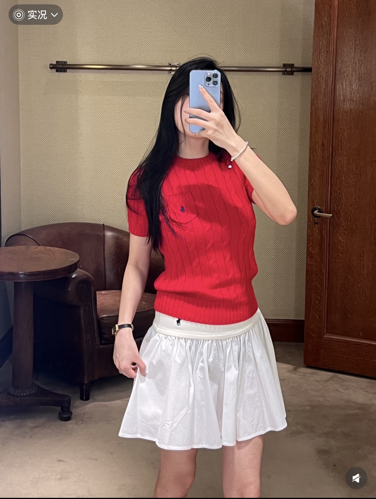 Ralp 26ss pleated mini skirt