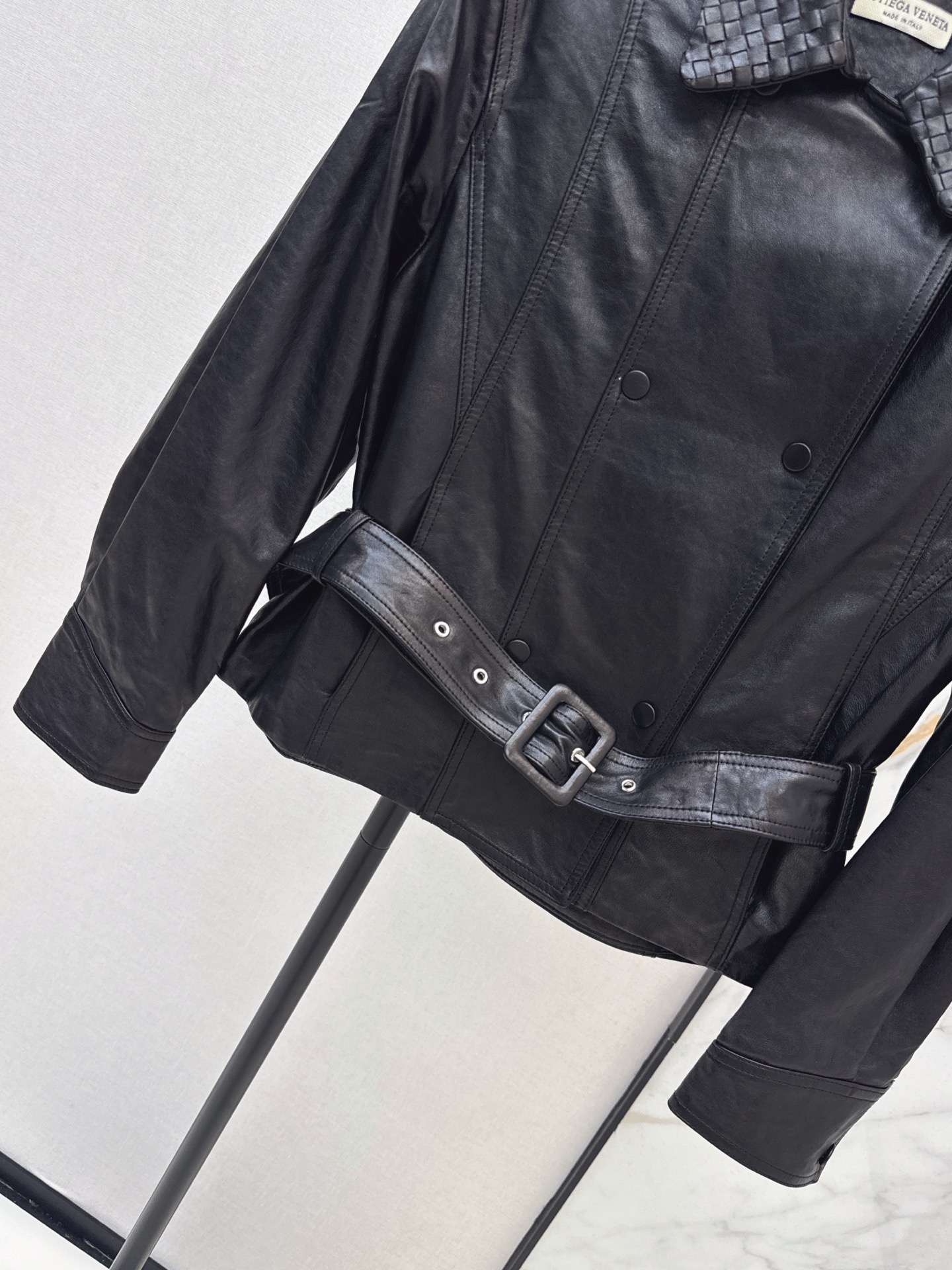 Bott 26fw belted leather jacket