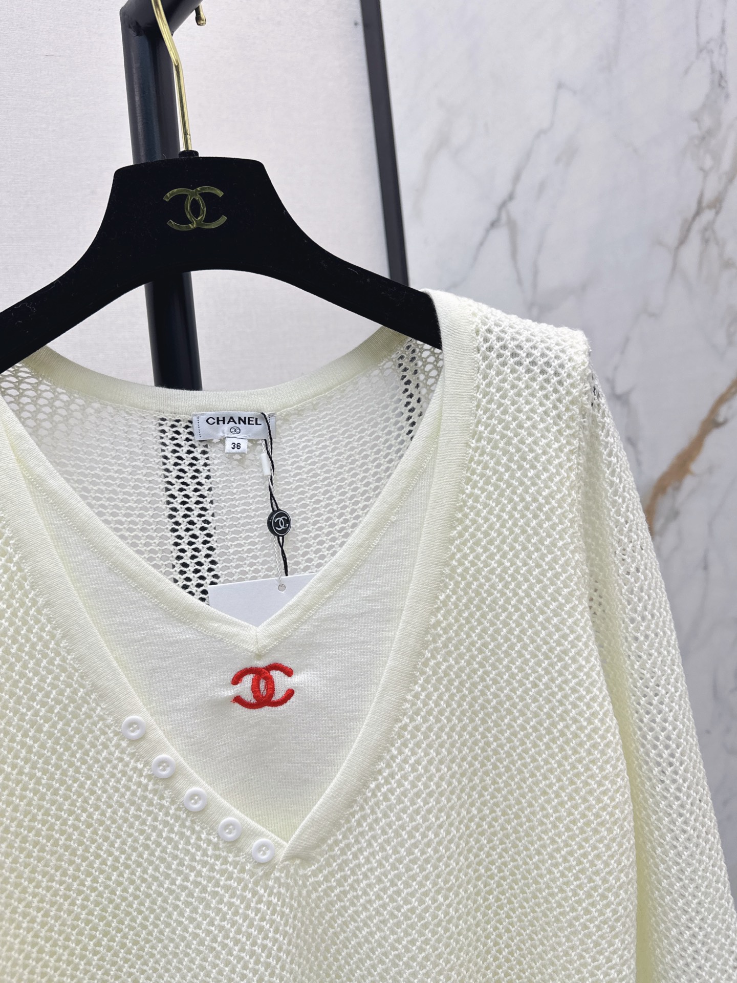 Chan 26fw 2in1 hollow knitwear