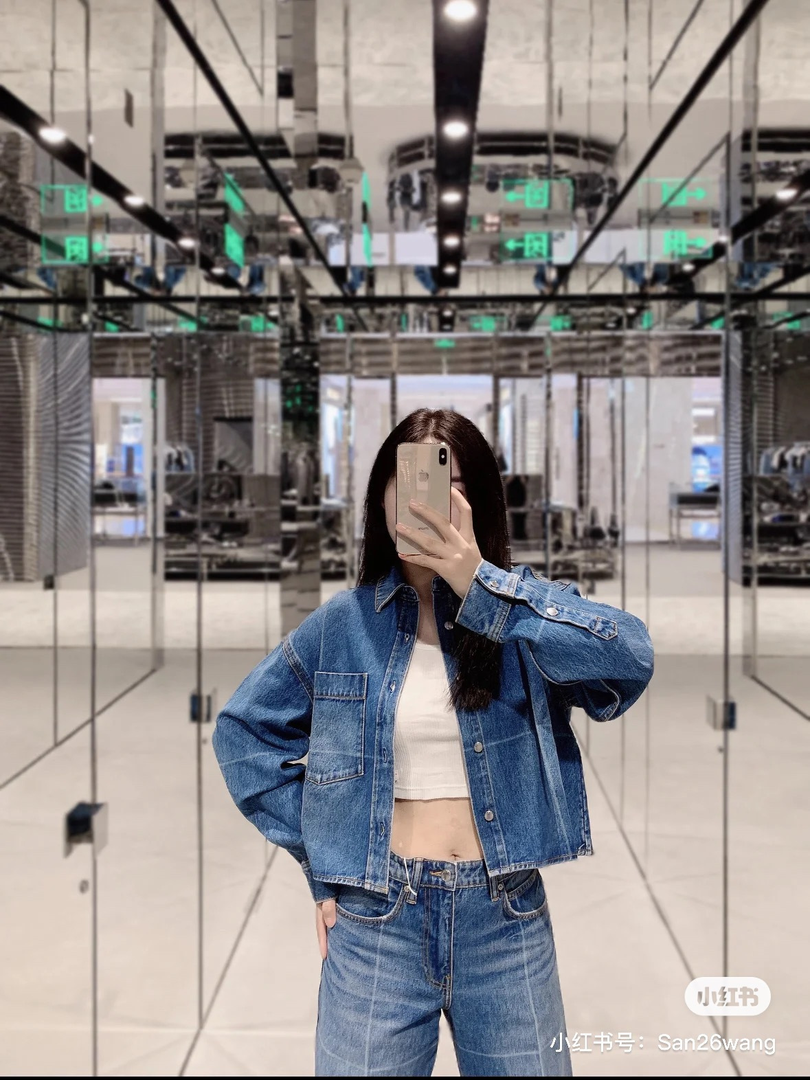 Alex 26fw cropped denim shirt