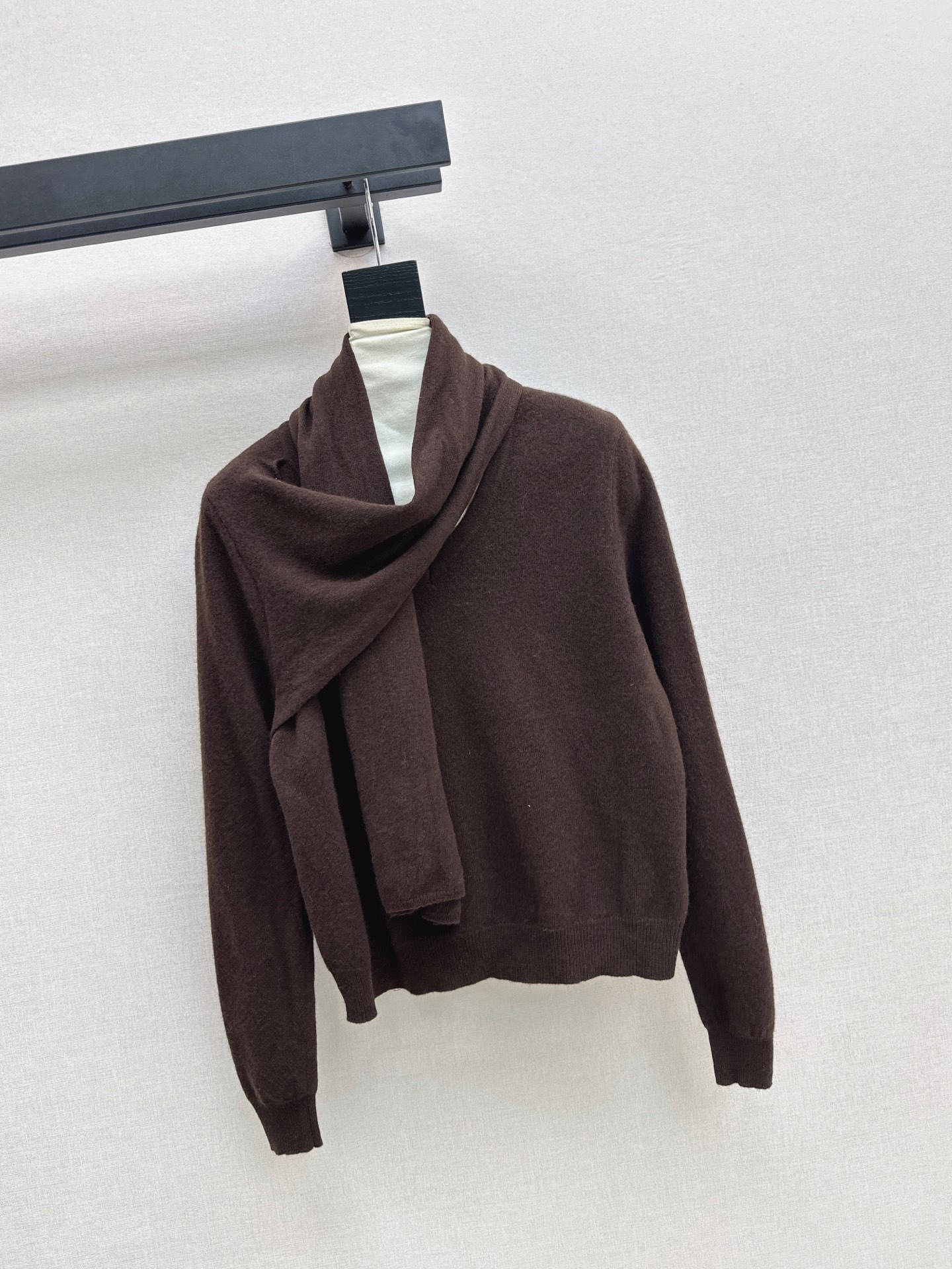 Row 26fw draped scarf-neck knit sweater