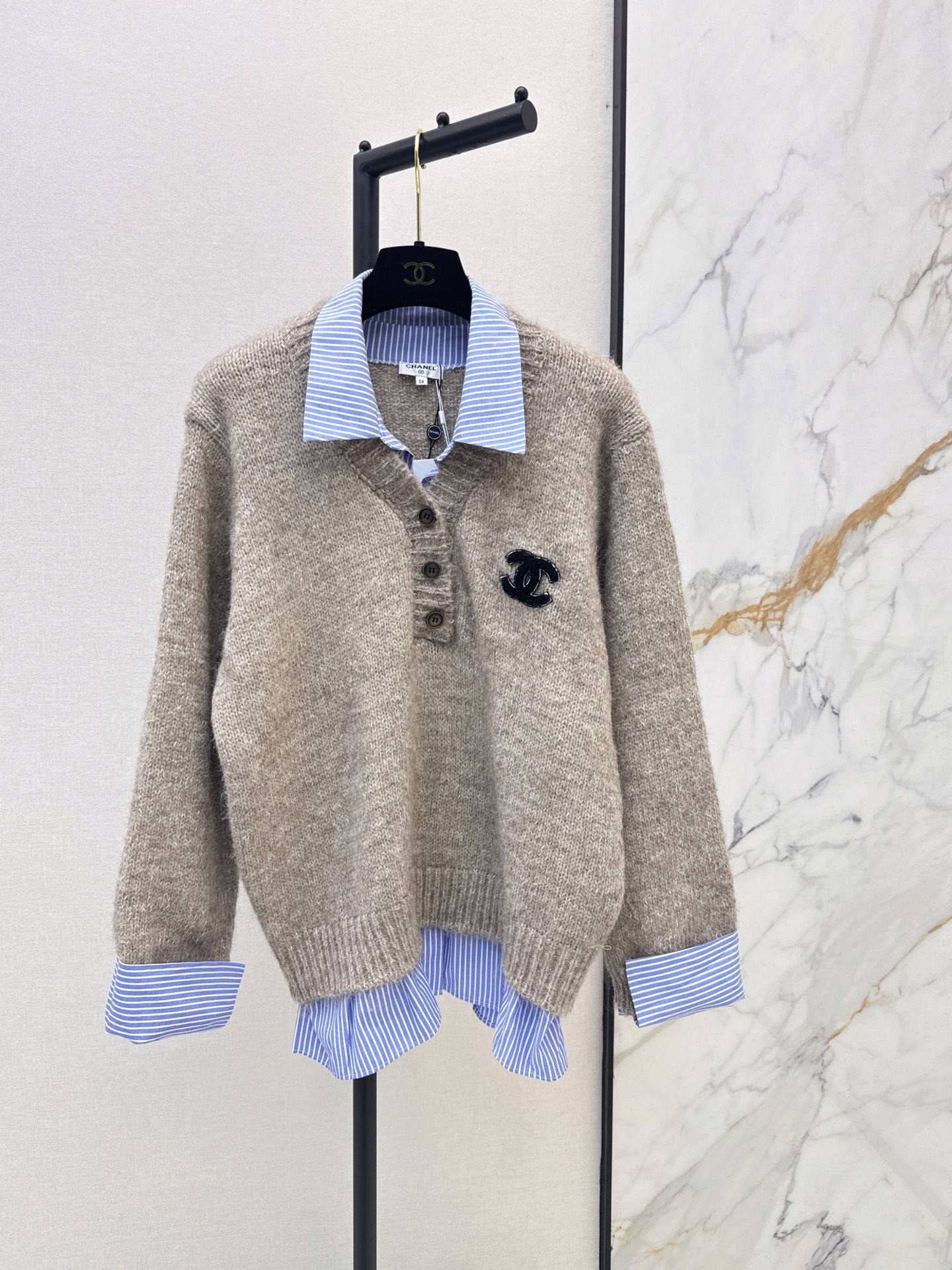 Chan 26fw 2in1 sweater