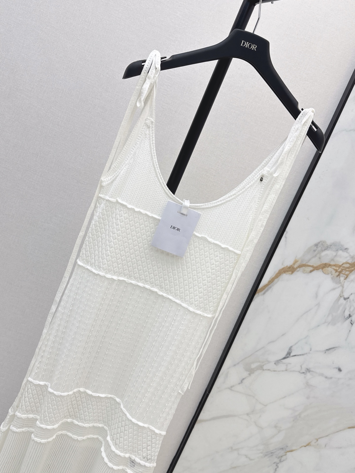 CD 26ss hollow knit slip dress