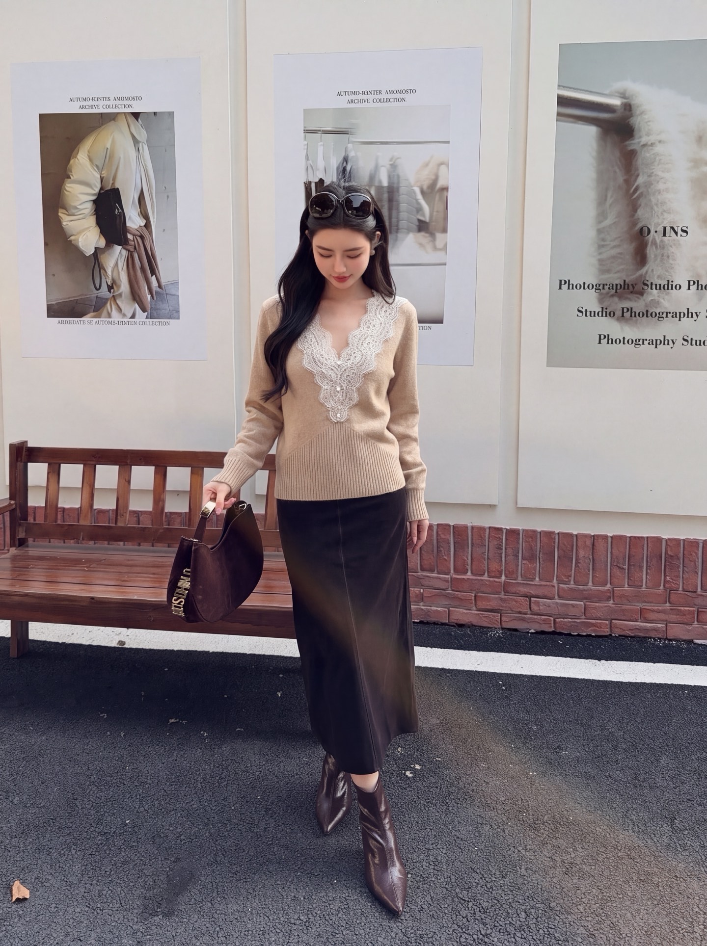 ES 26fw lace wool basic tee