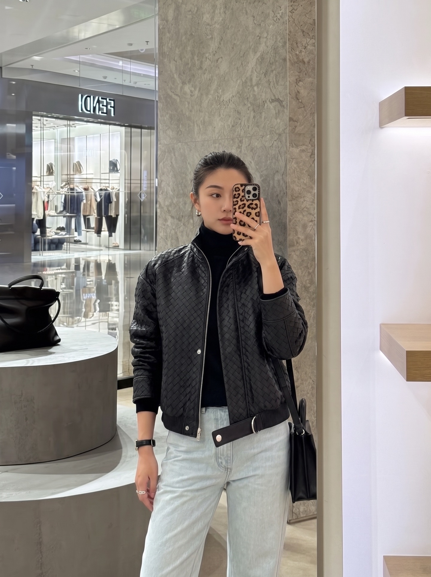 Bott 26fw cropped leather jacket