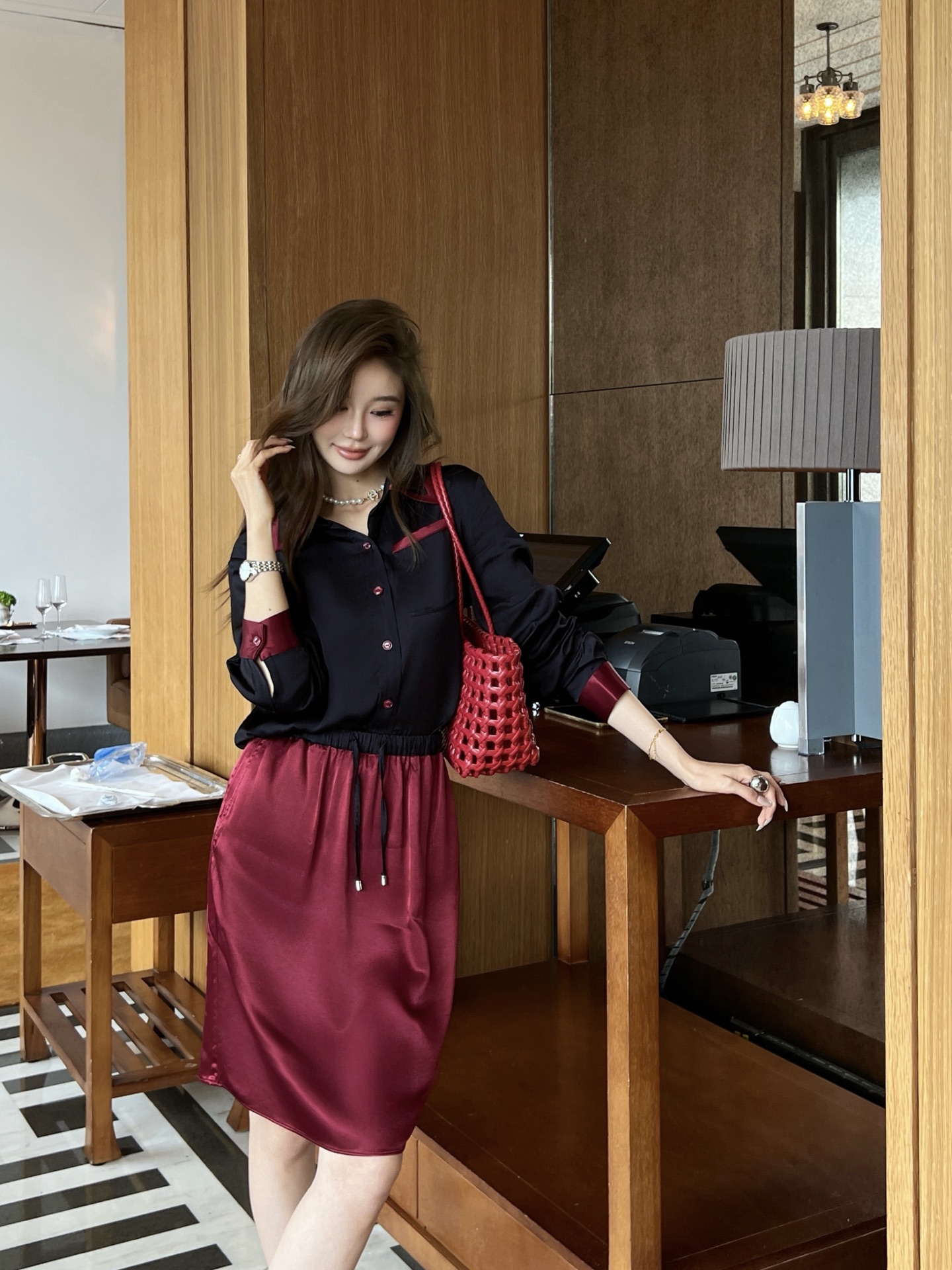 Chan 26fw silk skirt