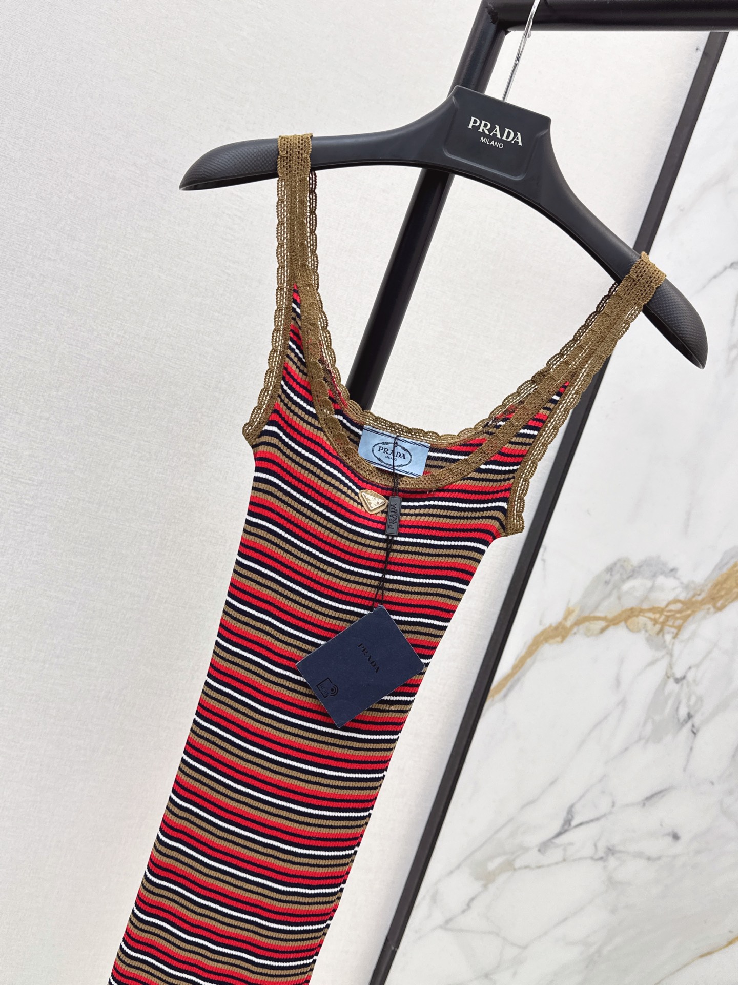 Pra 26fw stripe knit dress