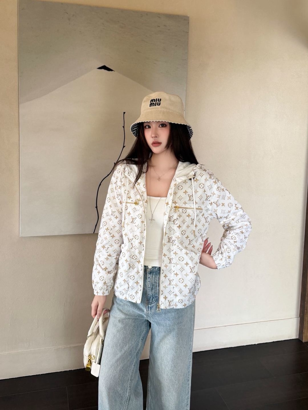 Loui 26fw print hooded trench coats