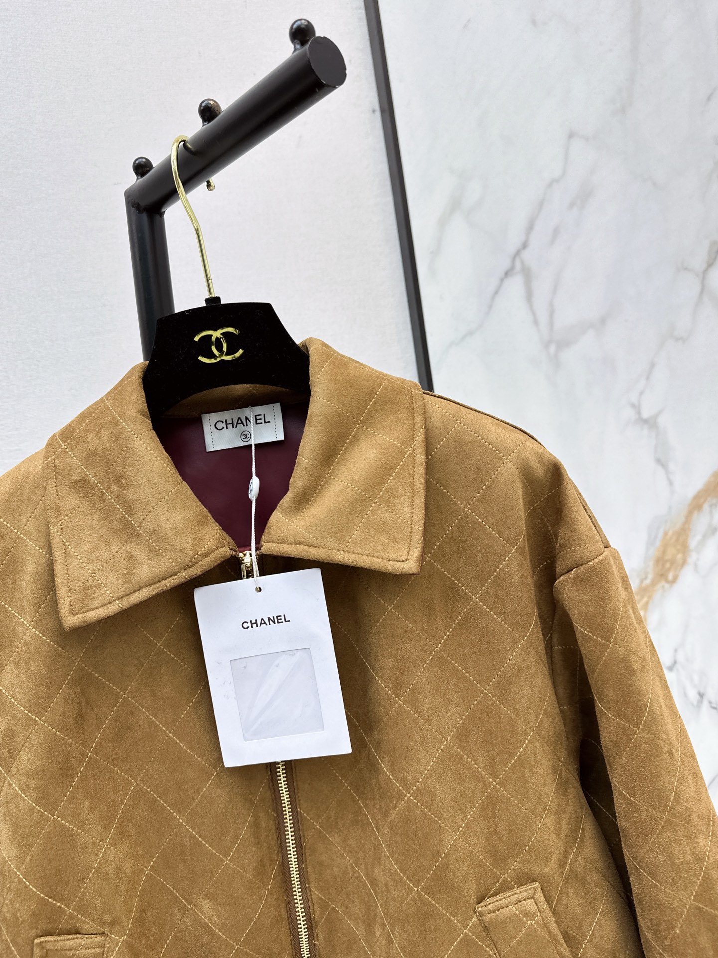 Chan 26fw suede fleece zipper jacket