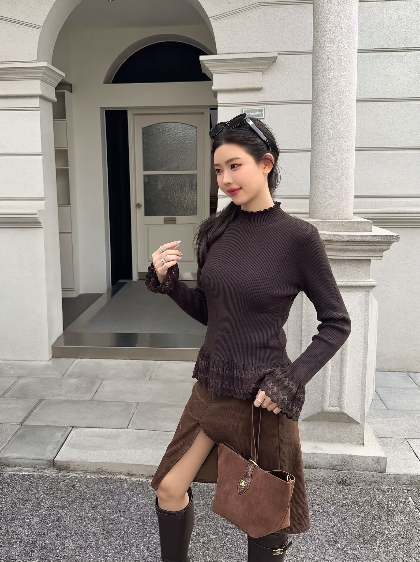 ES 26fw ruffle basic tee