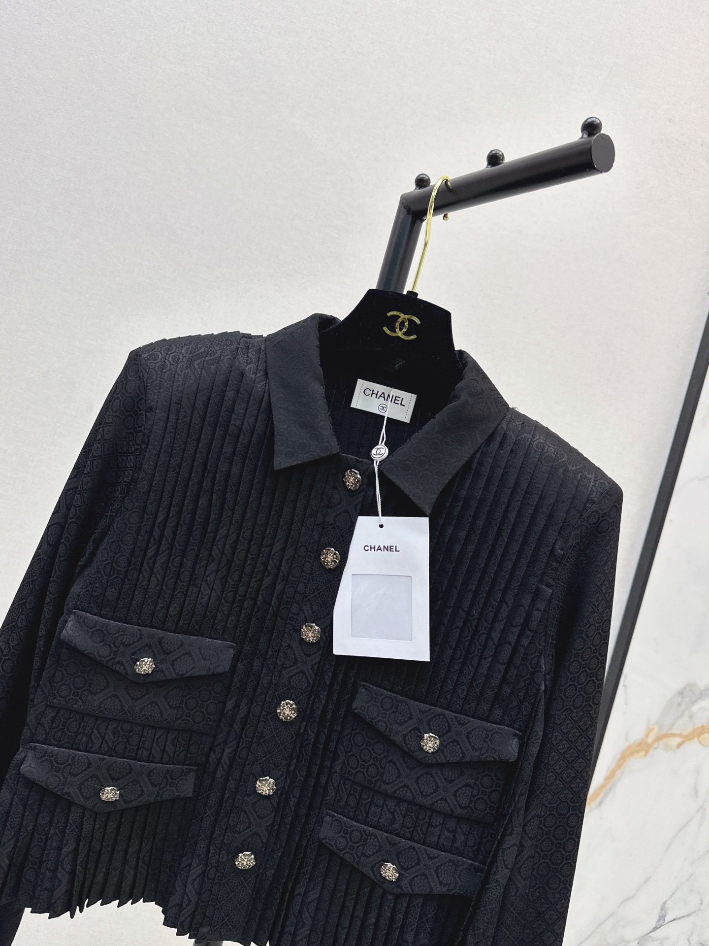 Chan 26fw jacquard silk jacket