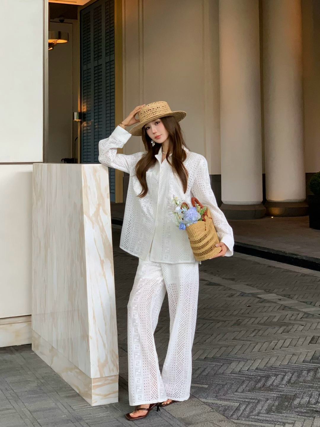 Fen 26ss hollow shirt
