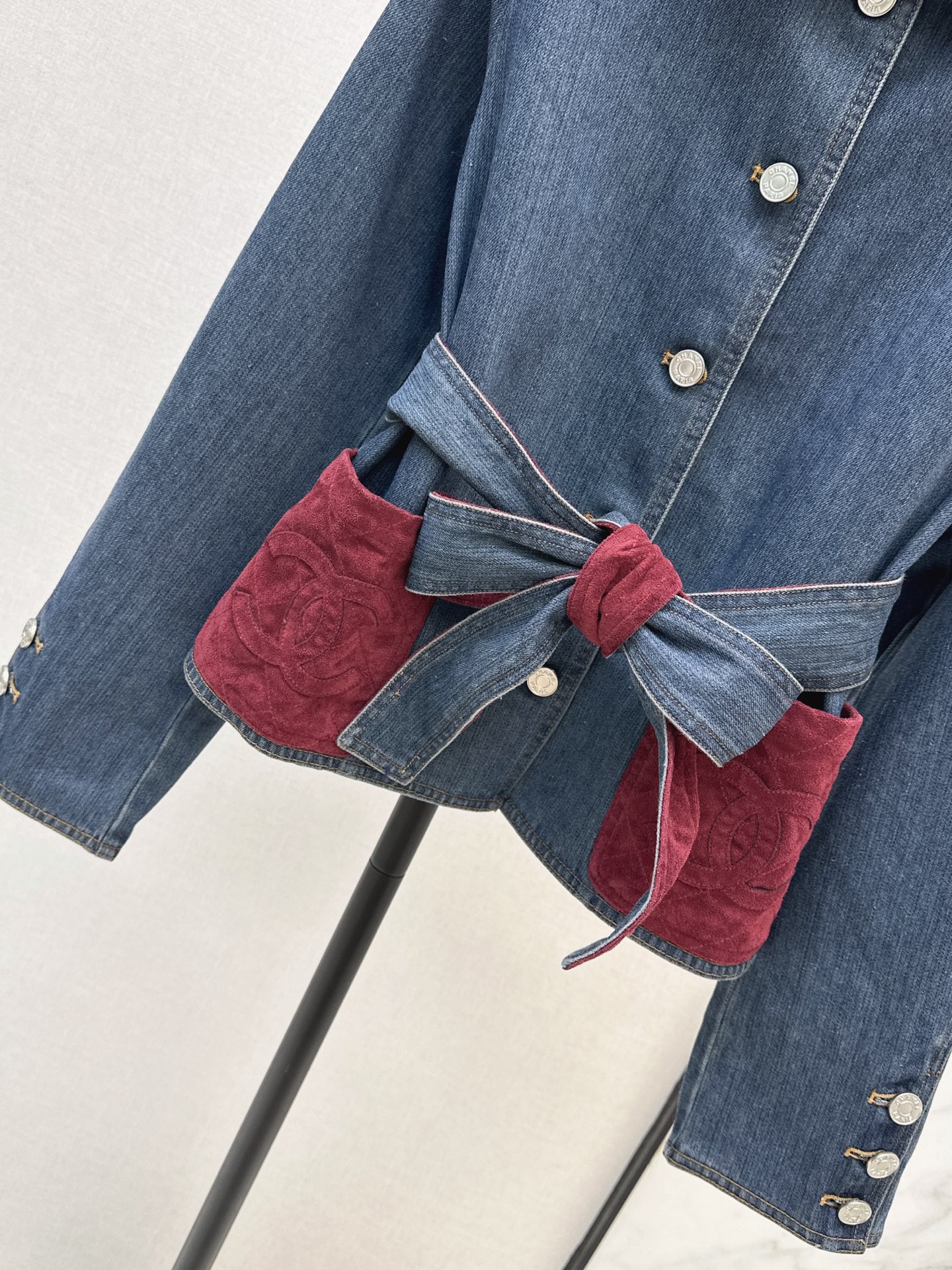 Chan 26fw belted denim jacket