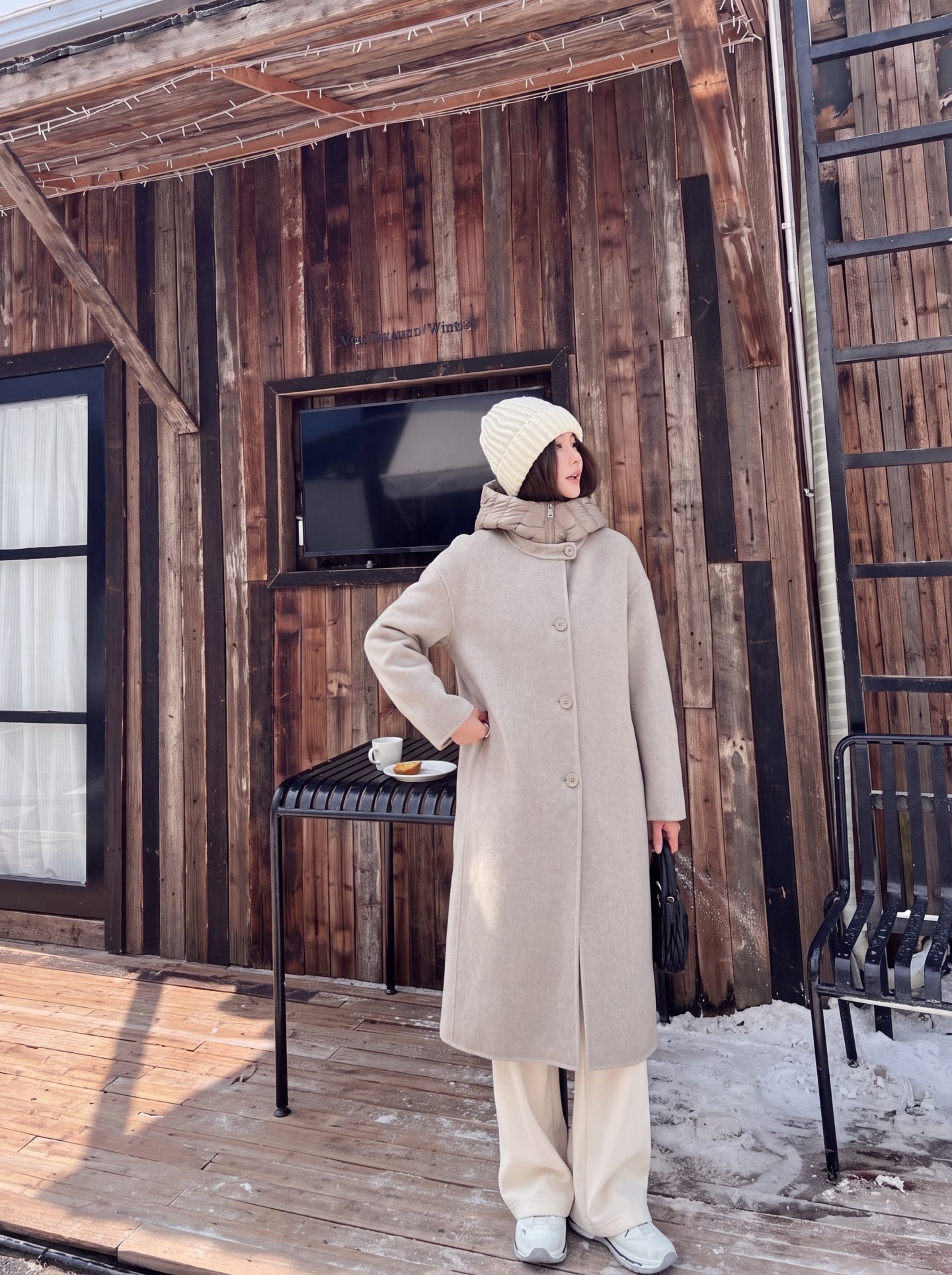 Max 26fw hooded down vest woolen overcoats sets