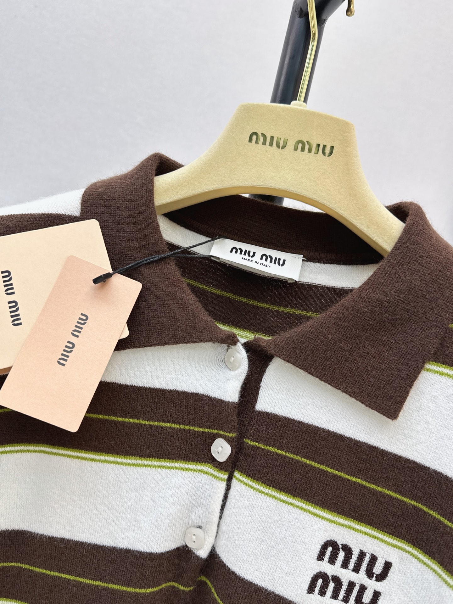 Miu 26fw stripe knit sweater