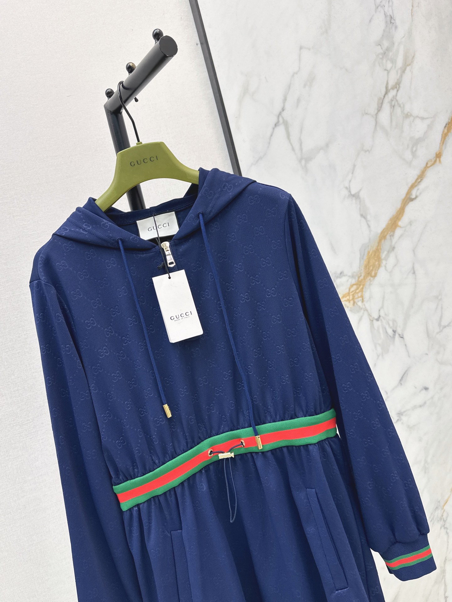 Guc 26fw jacquard hooded dress