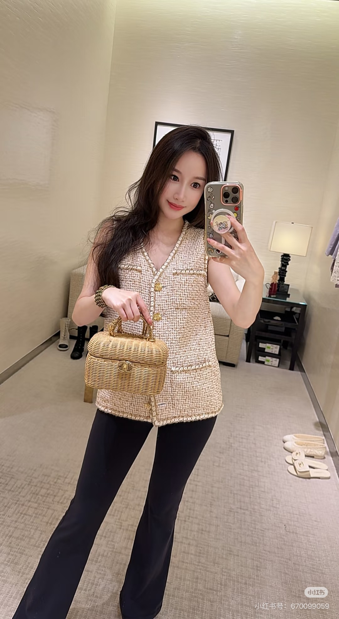 Chan 26fw tweed woven vest
