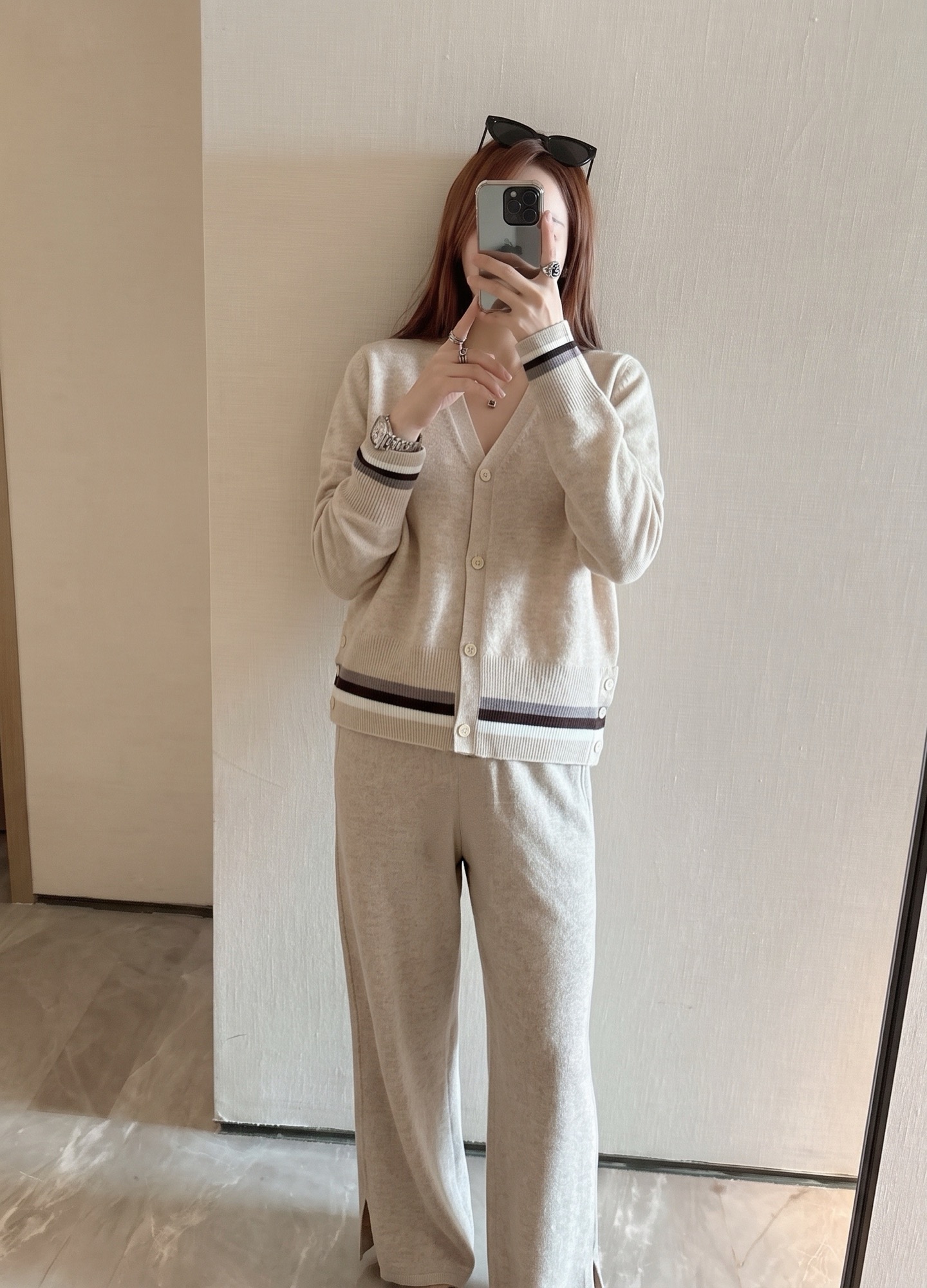 Thom 26fw wool cardigan pant sets