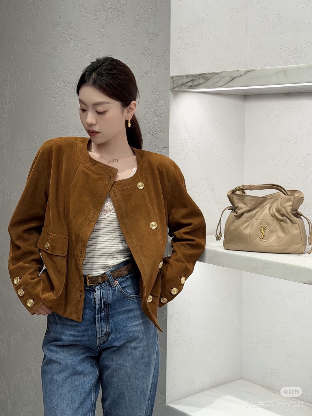 Sain 26fw suede-fleecel jacket