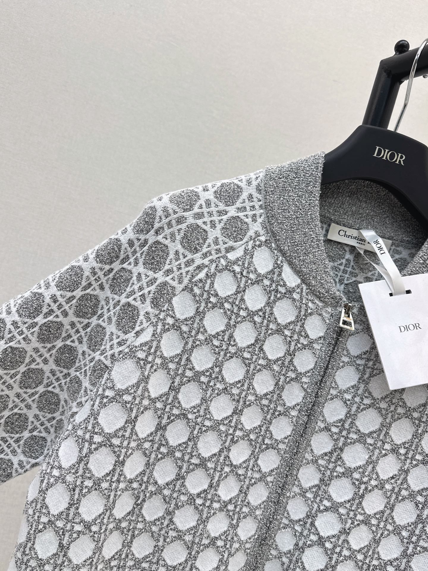 CD 26ss check jacquard knit jacket