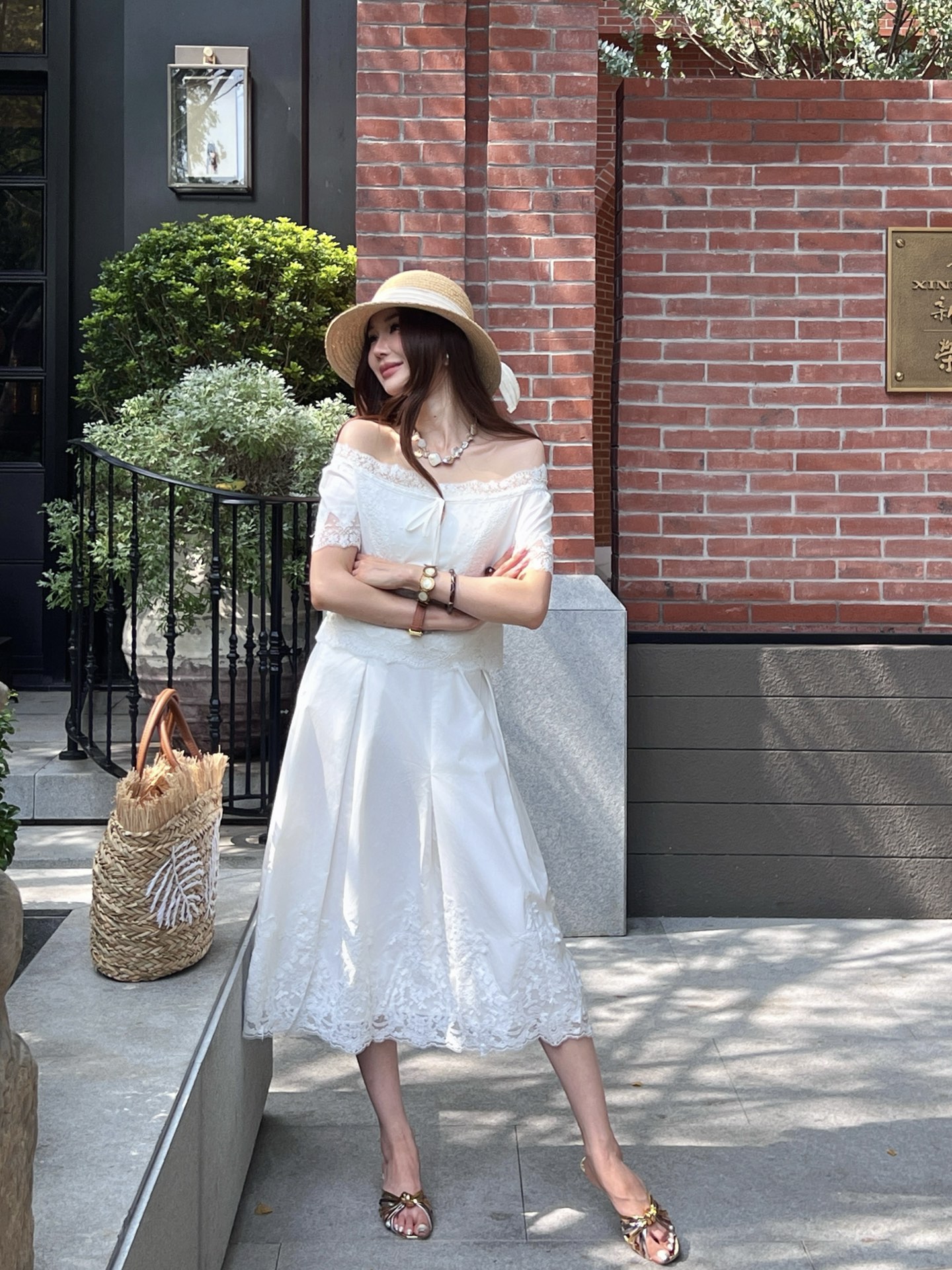 ES 26ss cropped shirt skirt sets