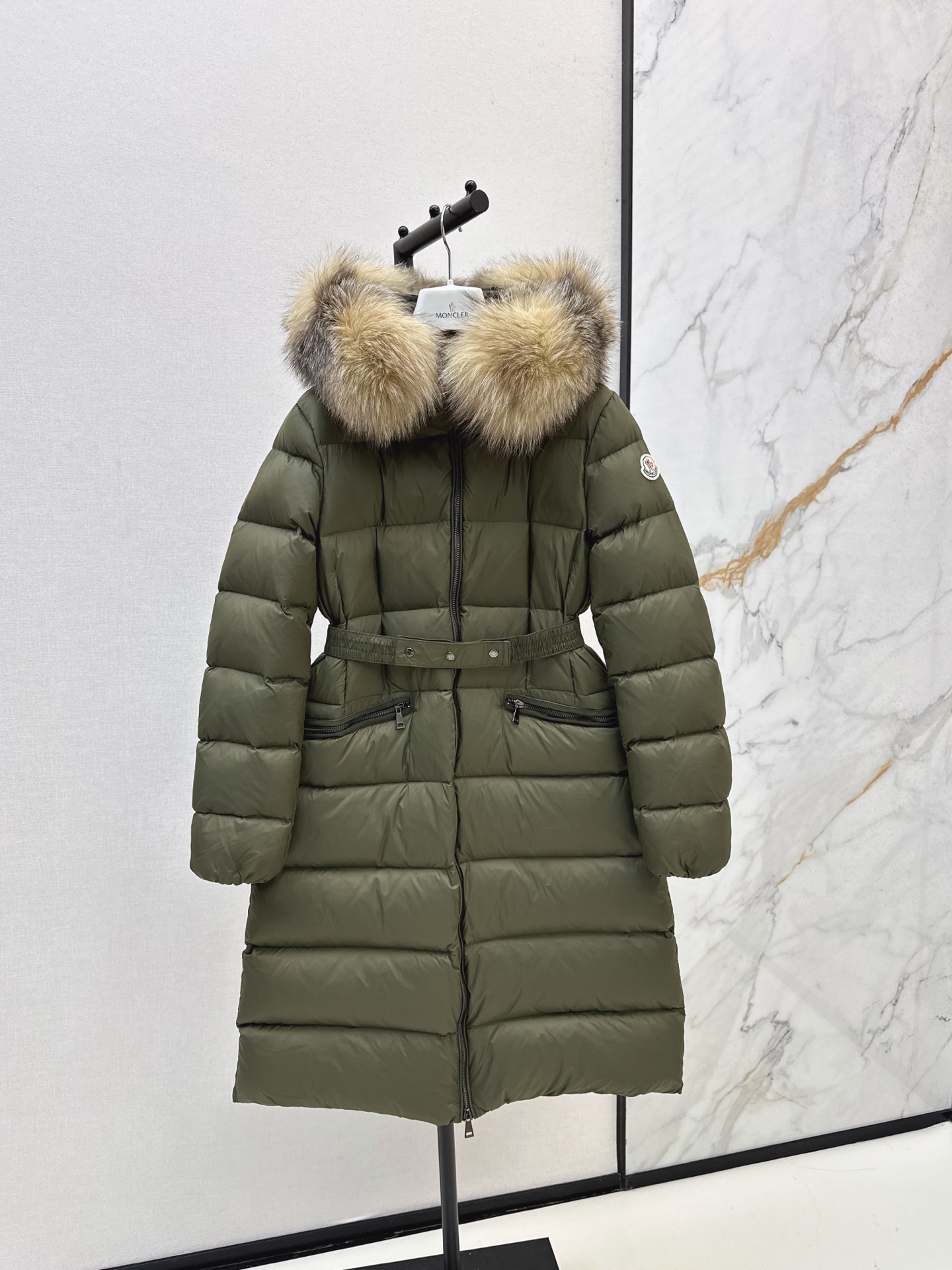 Monc 26fw hooded long down jacket