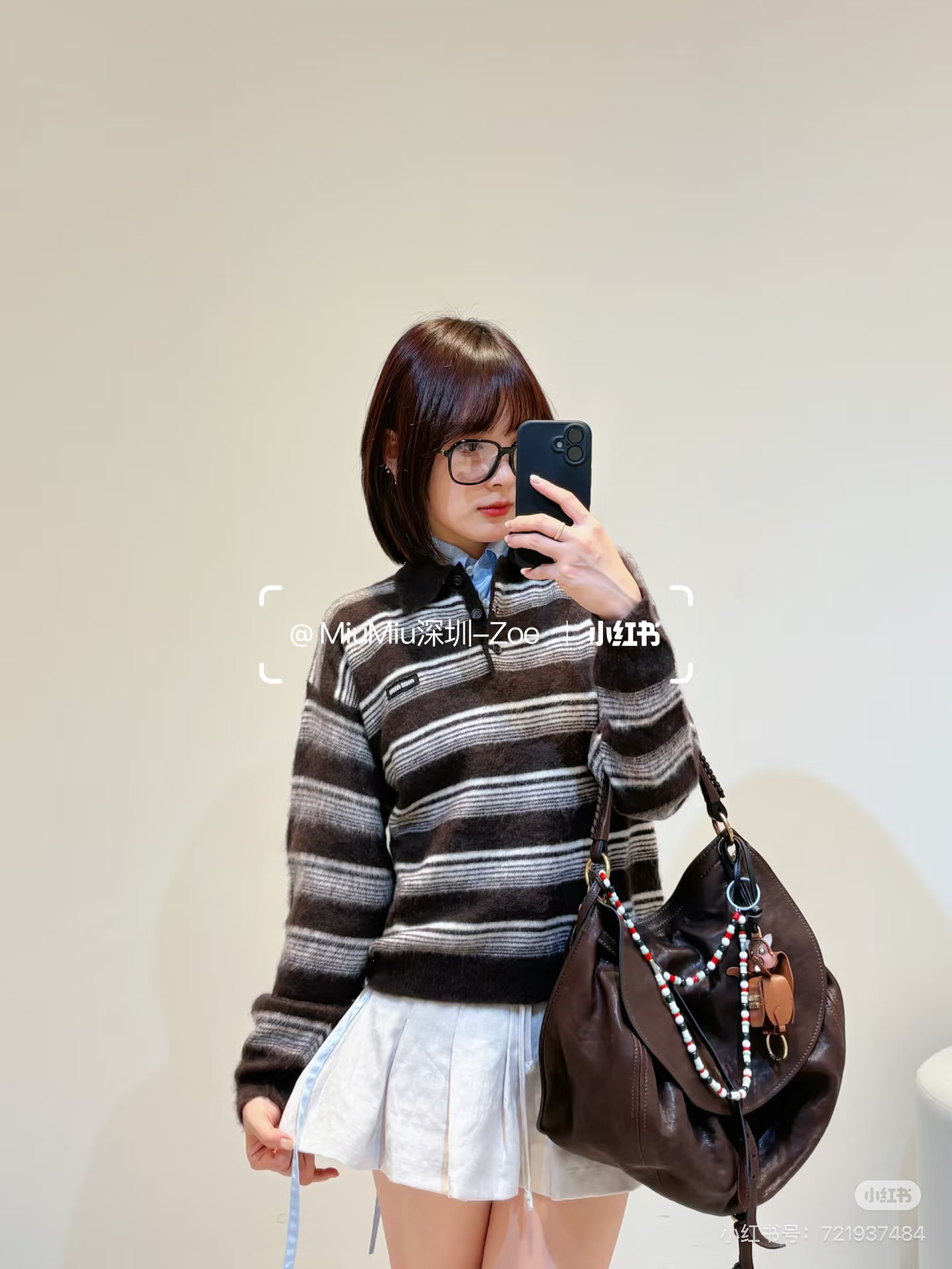 Miu 26fw stripe polo knitwear