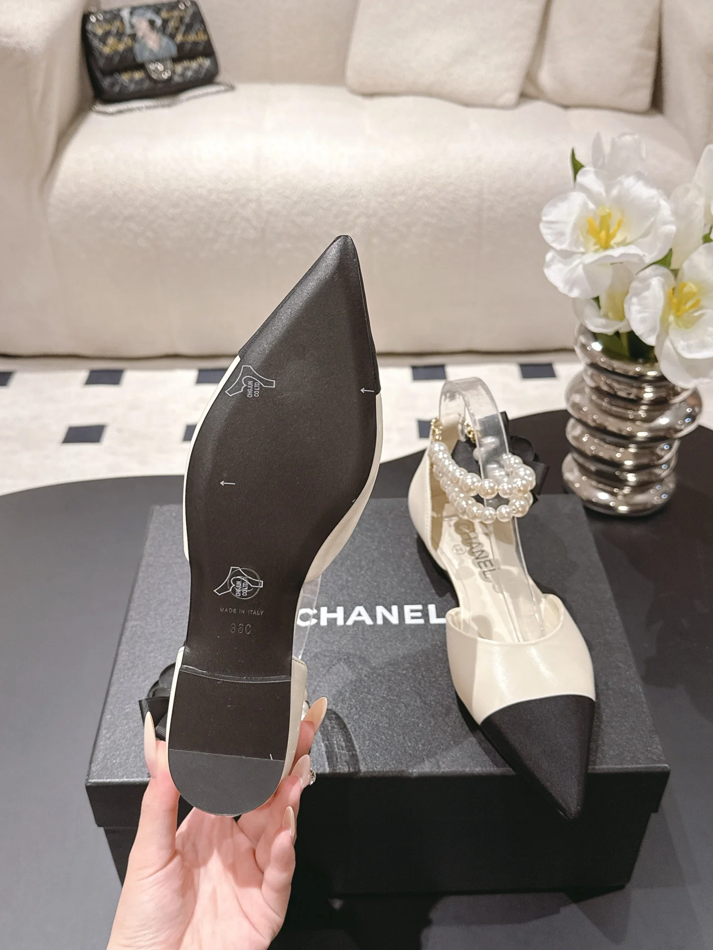 Chan 25fw slingback flats