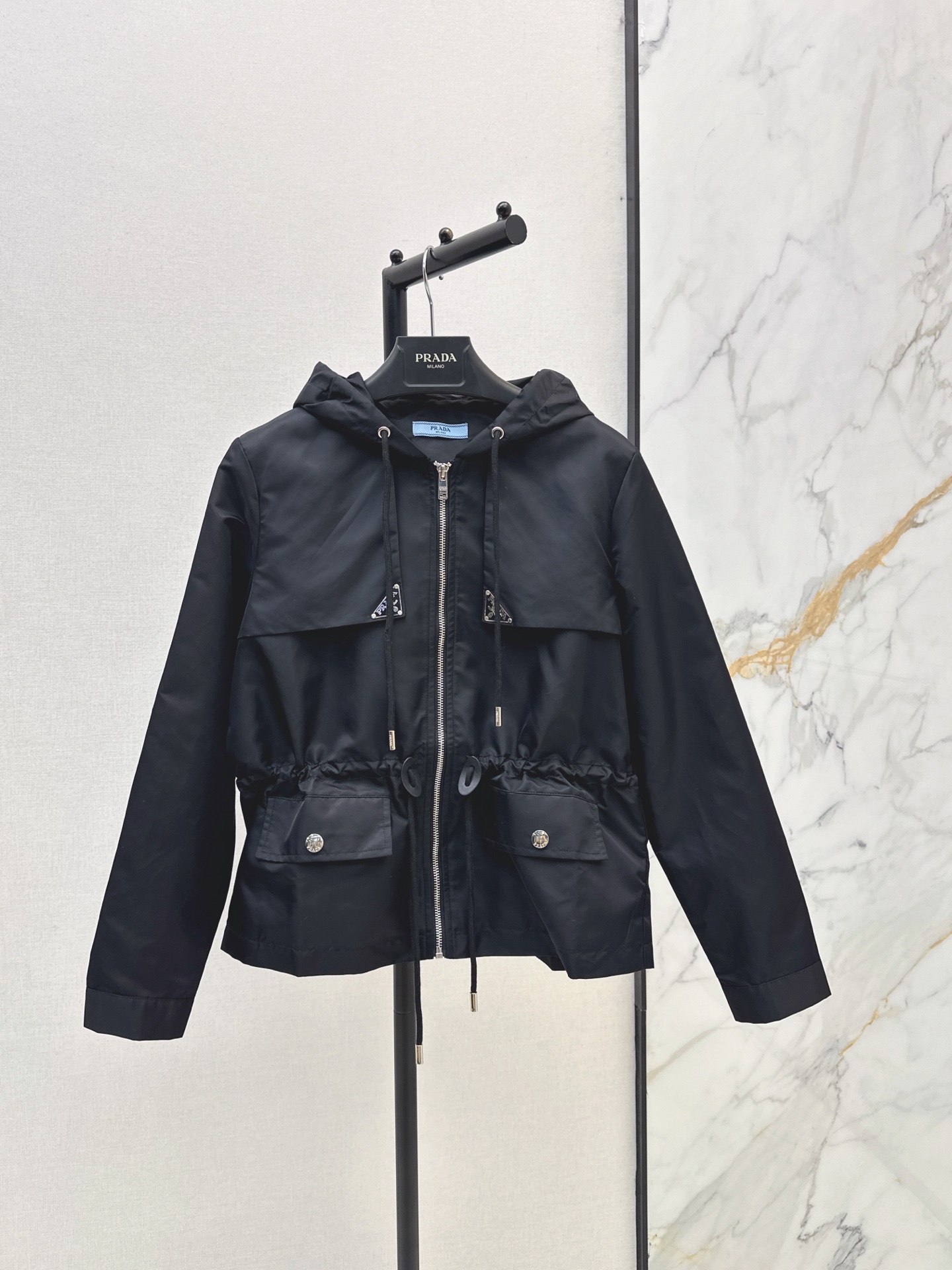 Pra 26fw drawstring hooded jacket