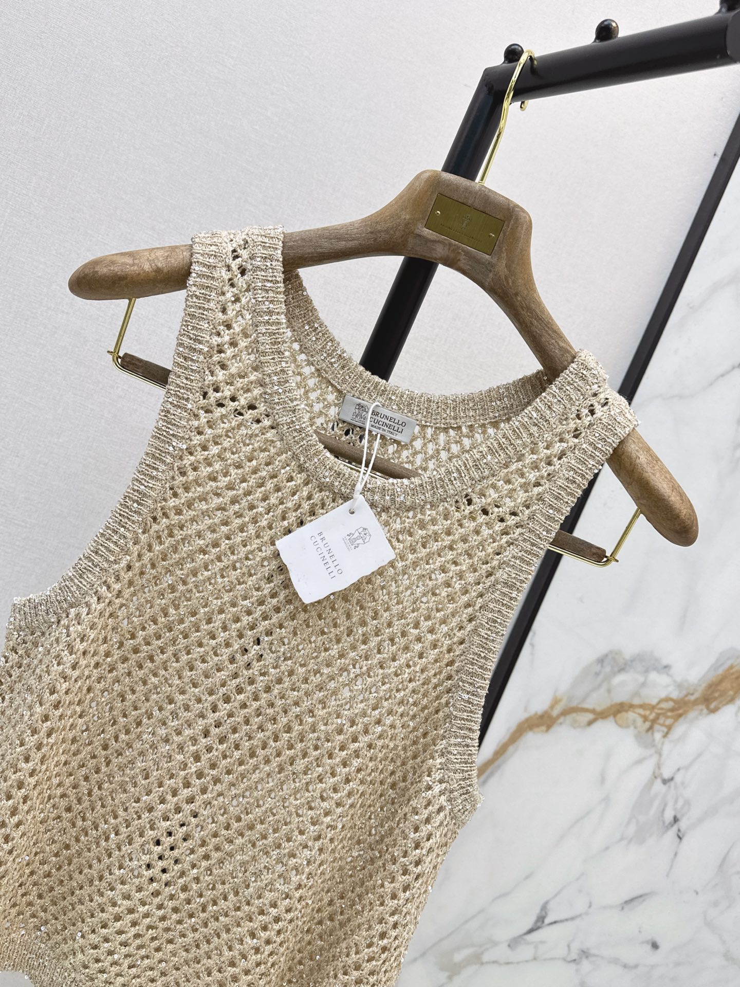 Brun 26ss 2pcs sequin vest camisole