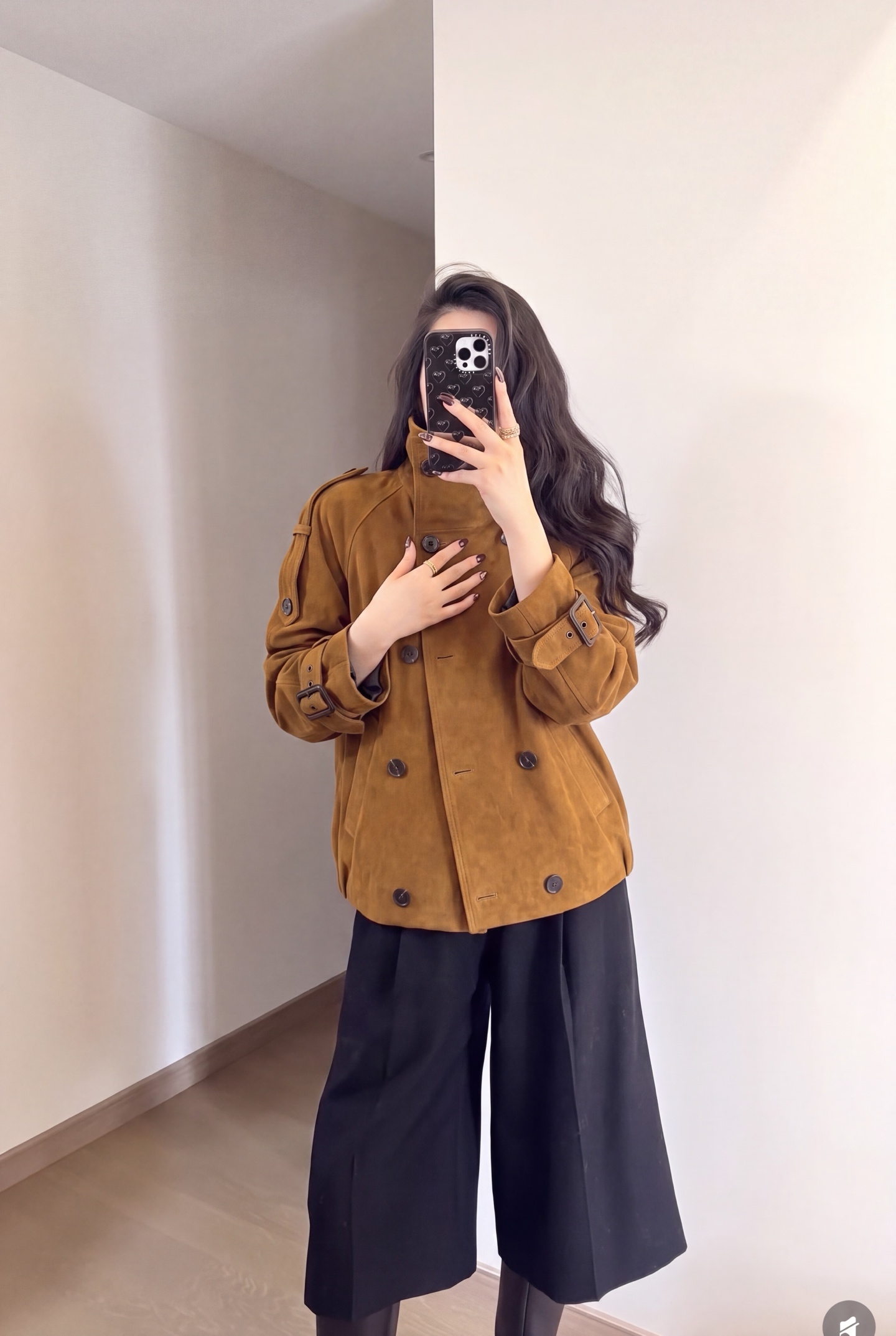 Sain 26fw suede fleece leather jacket