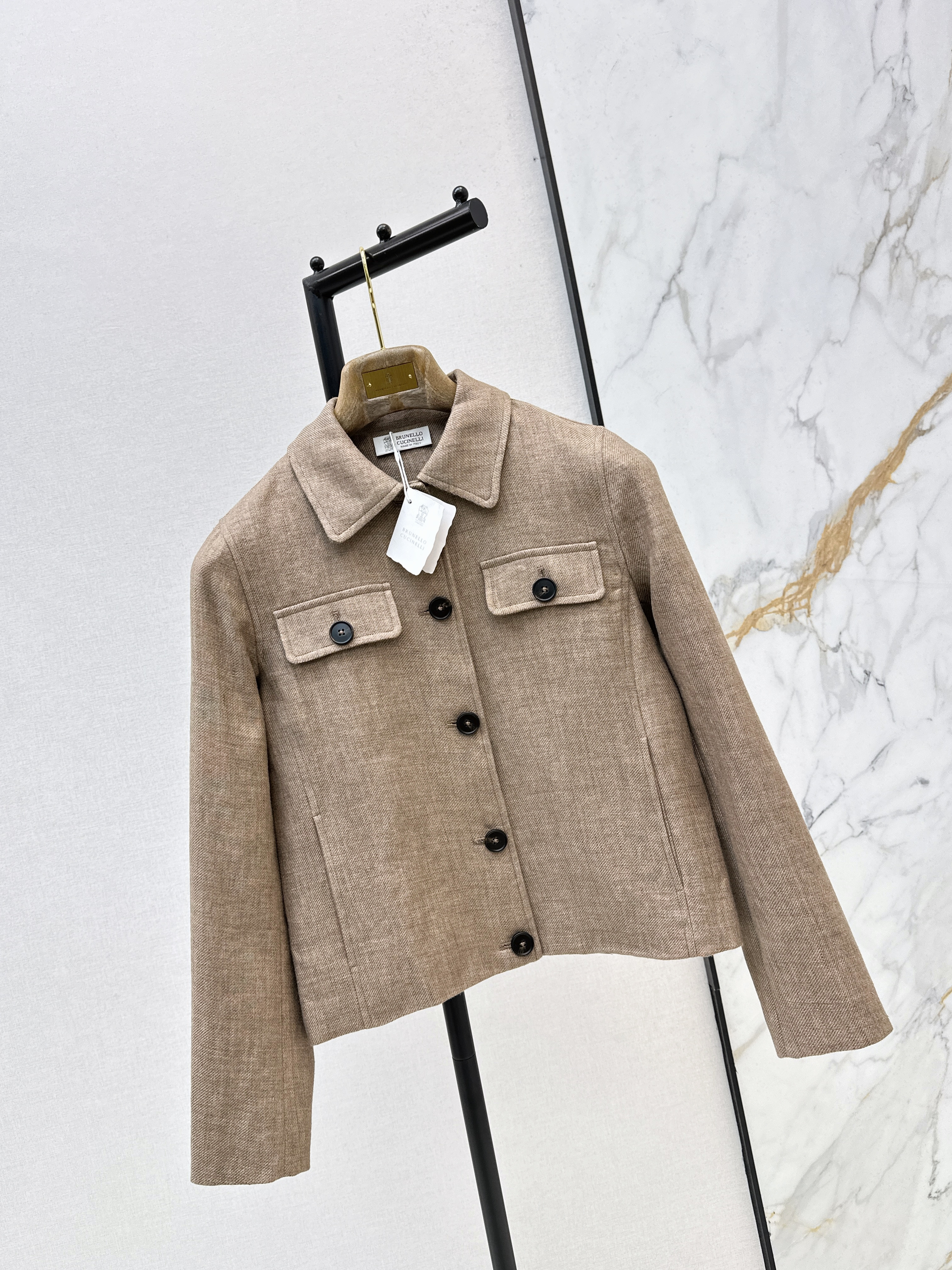 Brun 26ss lenen jacket
