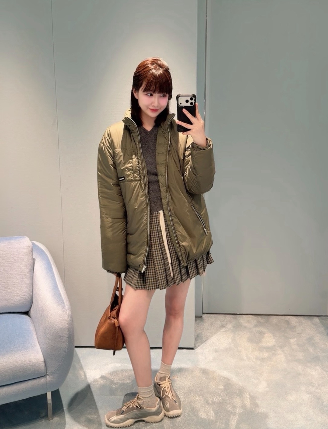 Miu 26fw zip-up down jacket