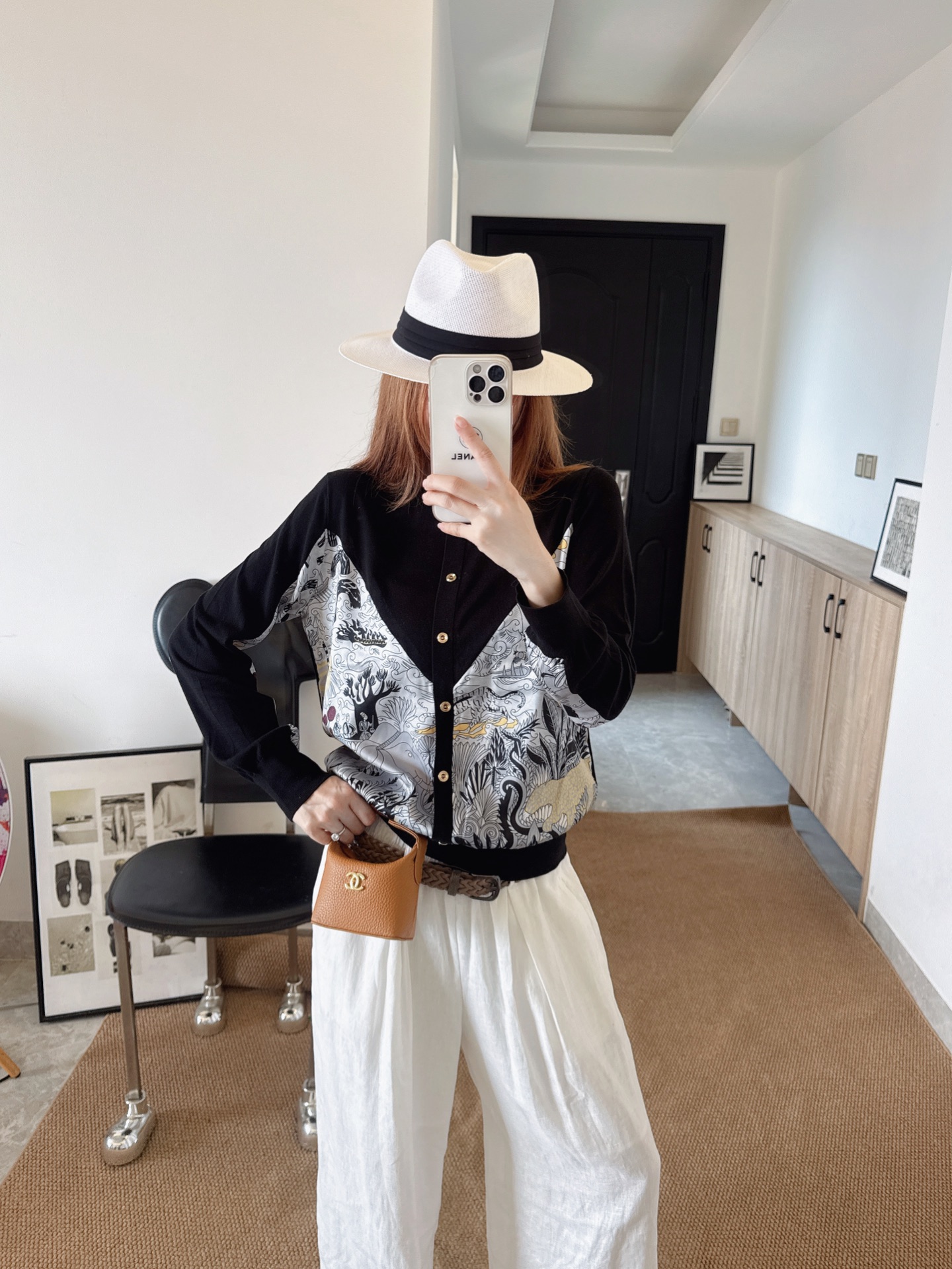 Her 26fw print knit cardigan